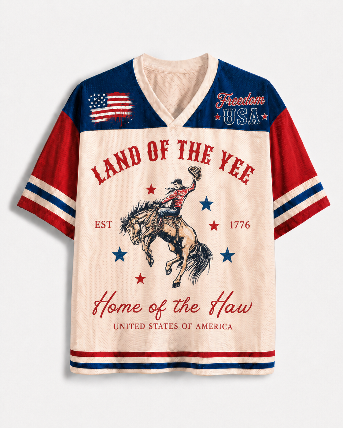 TheRetroTee Land of the Yee Home of The Haw Mesh Jersey