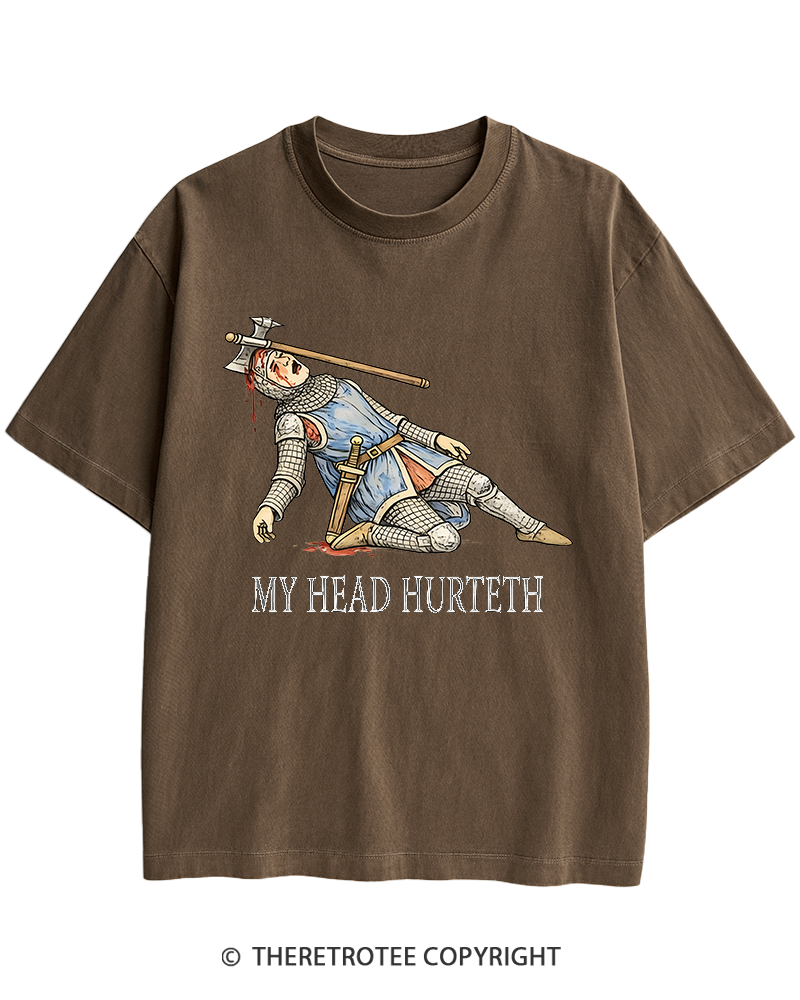 TheRetroTee My Head Hurteth Heavy Cotton T-Shirt