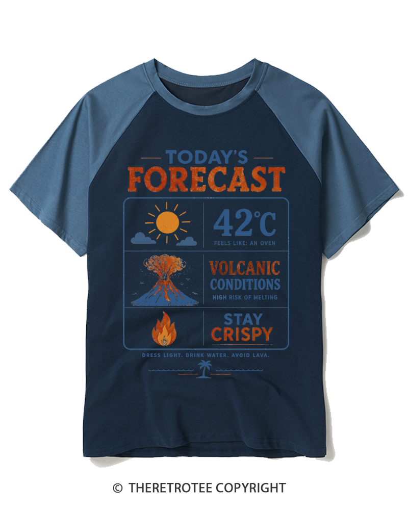 TheRetroTee Today's Forecast Heatwave Raglan Baseball T-Shirt