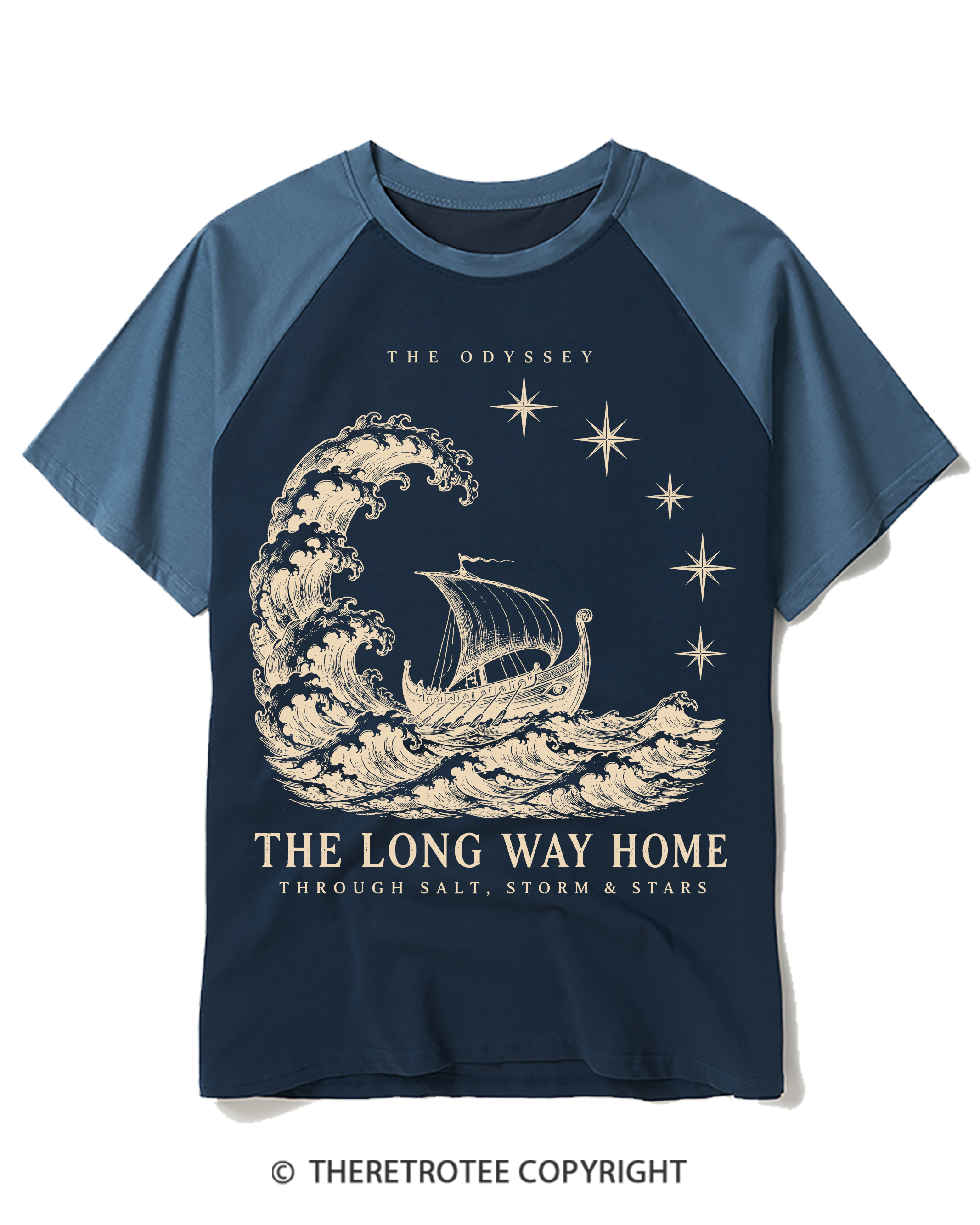 TheRetroTee Classical the Odyssey Raglan Baseball T-Shirt