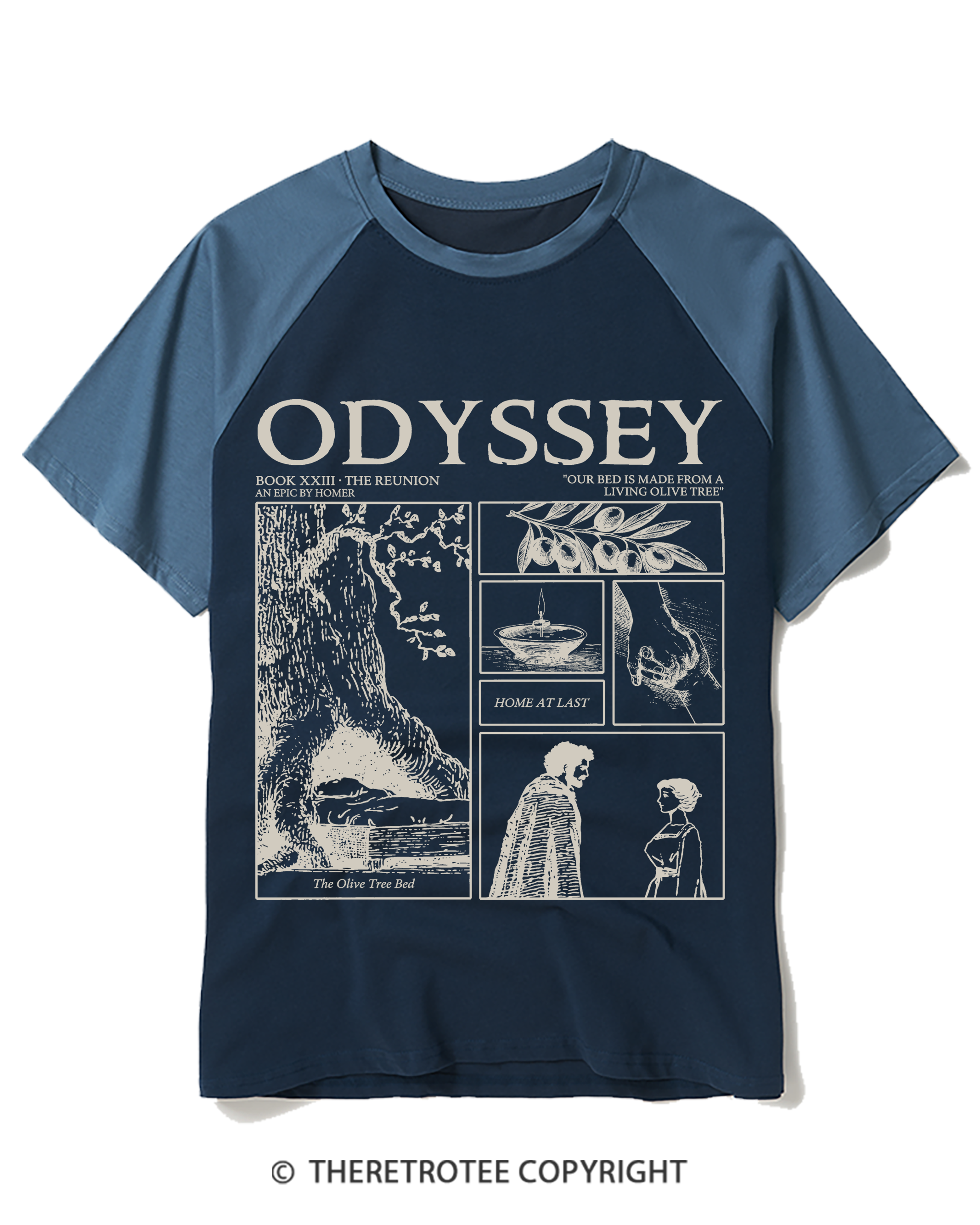 TheRetroTee Vintage Odyssey Raglan Baseball T-Shirt