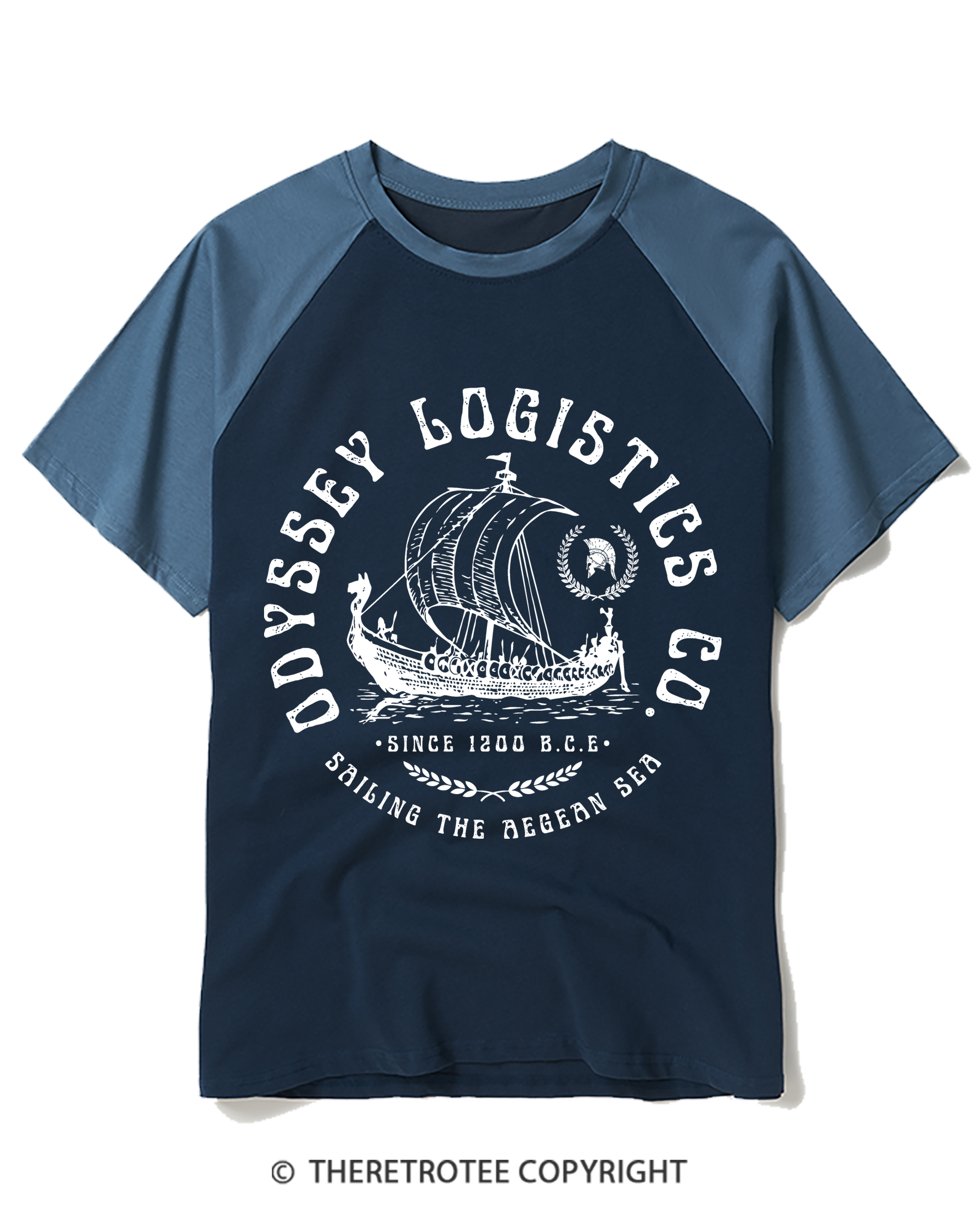 TheRetroTee Odyssey Logistics Co Raglan Baseball T-Shirt