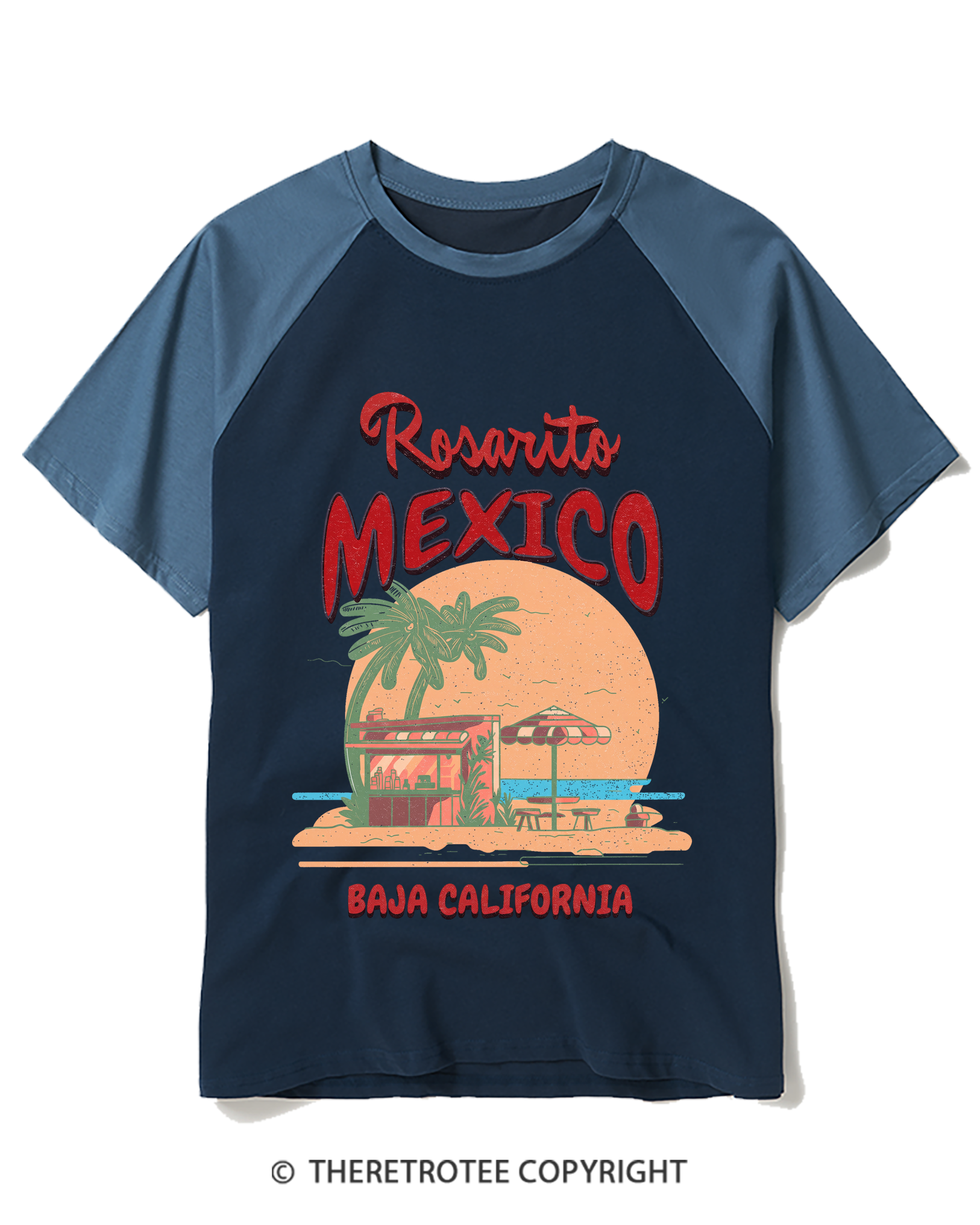 TheRetroTee Folly Beach Bronco Life Raglan Baseball T-Shirt