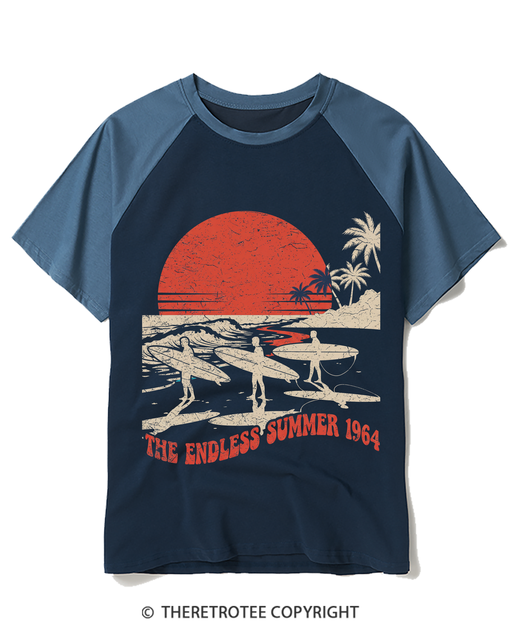 TheRetroTee The Endless Summer 1964Raglan Baseball T-Shirt