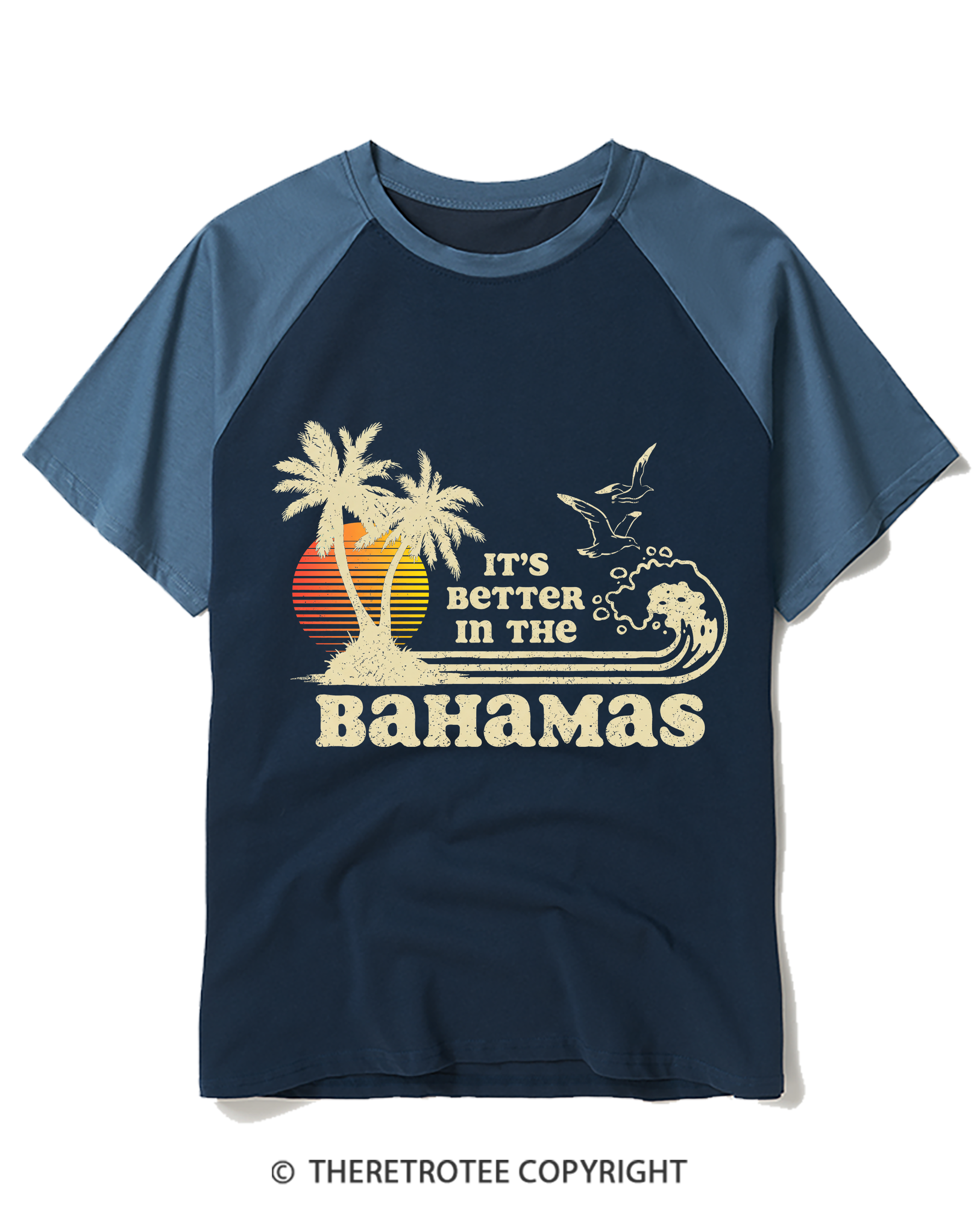TheRetroTee It's Better in the Bahamas Raglan Baseball T-Shirt