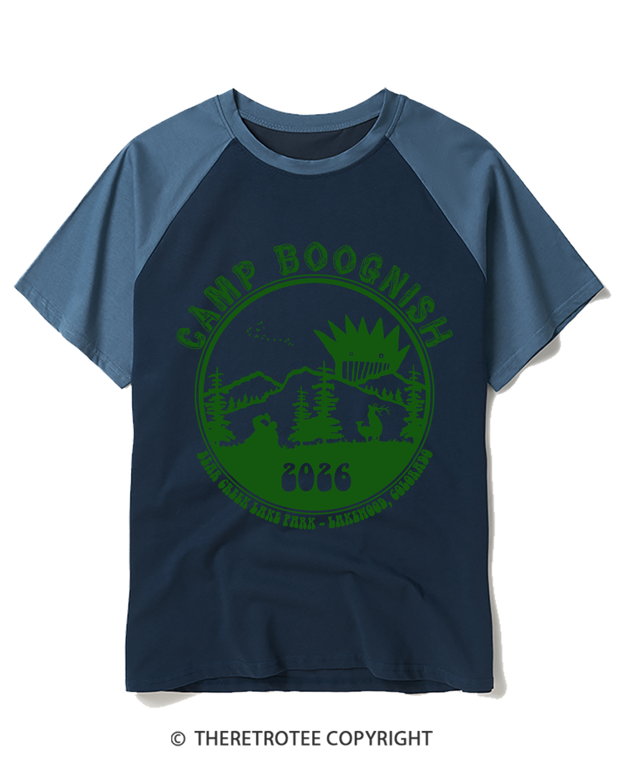 TheRetroTee ADVENTURE CAMP FOR YOUNG CAMPERS Raglan Baseball T-Shirt