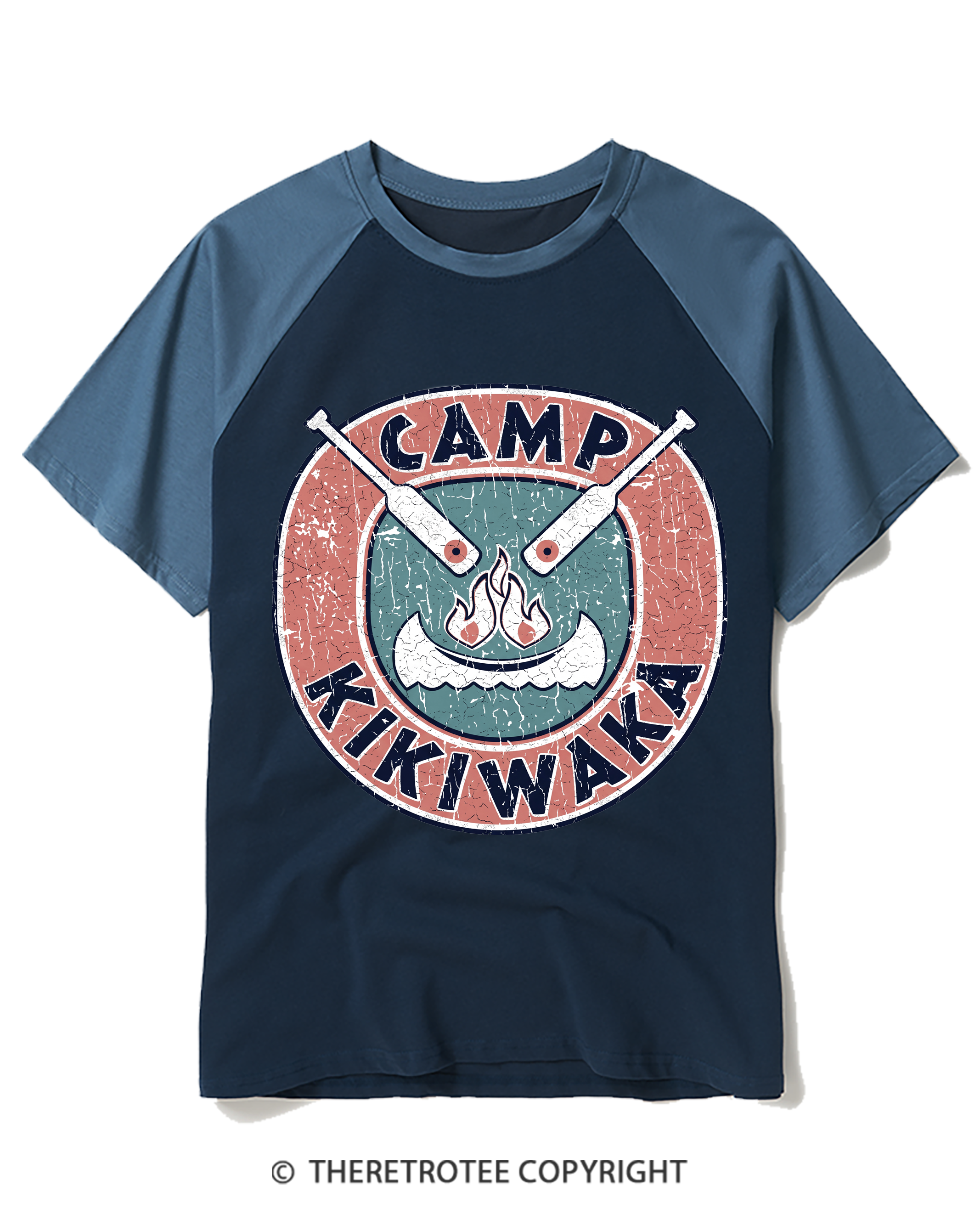 TheRetroTee Camp Kikiwiha Raglan Baseball T-Shirt