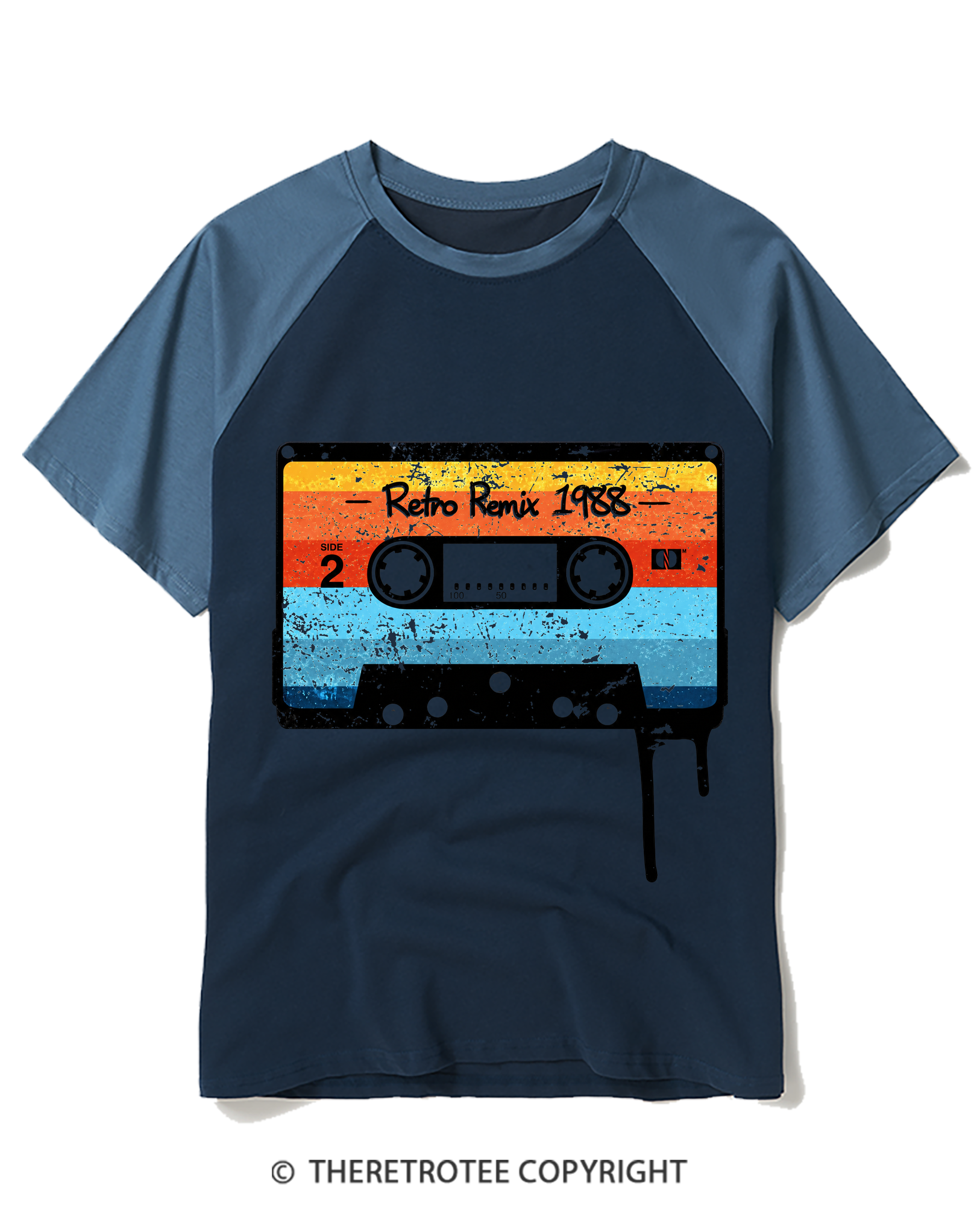 TheRetroTee Retro Remix 1988 Raglan Baseball T-Shirt