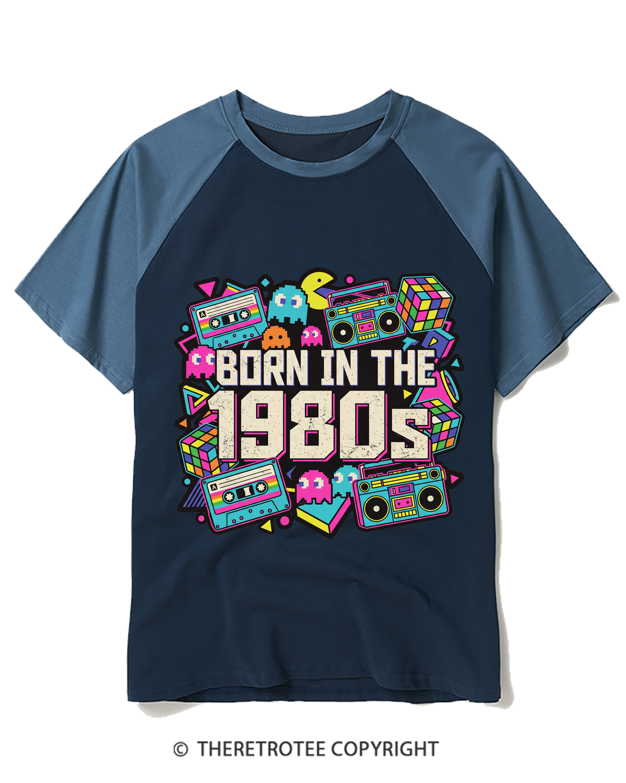 TheRetroTee Born in the 1980s Raglan Baseball T-Shirt
