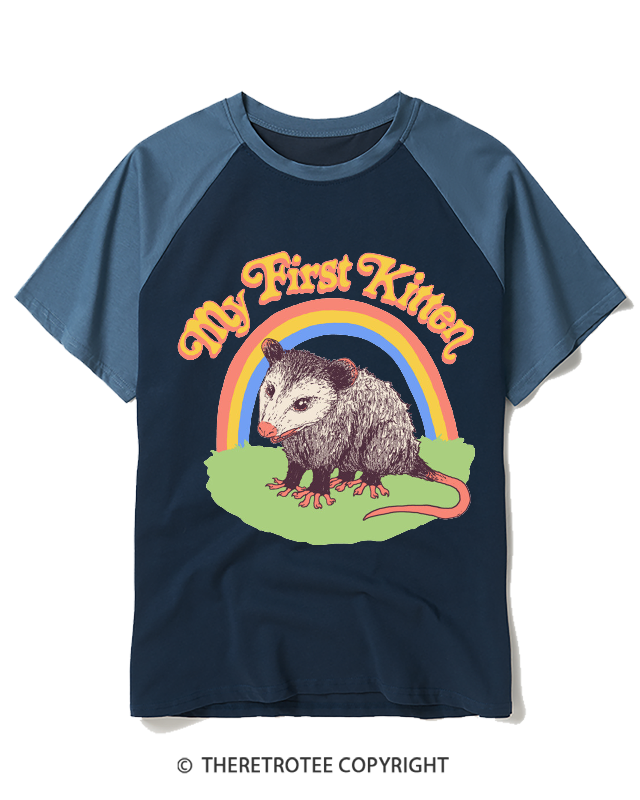 TheRetroTee My First Kitten Raglan Baseball T-Shirt