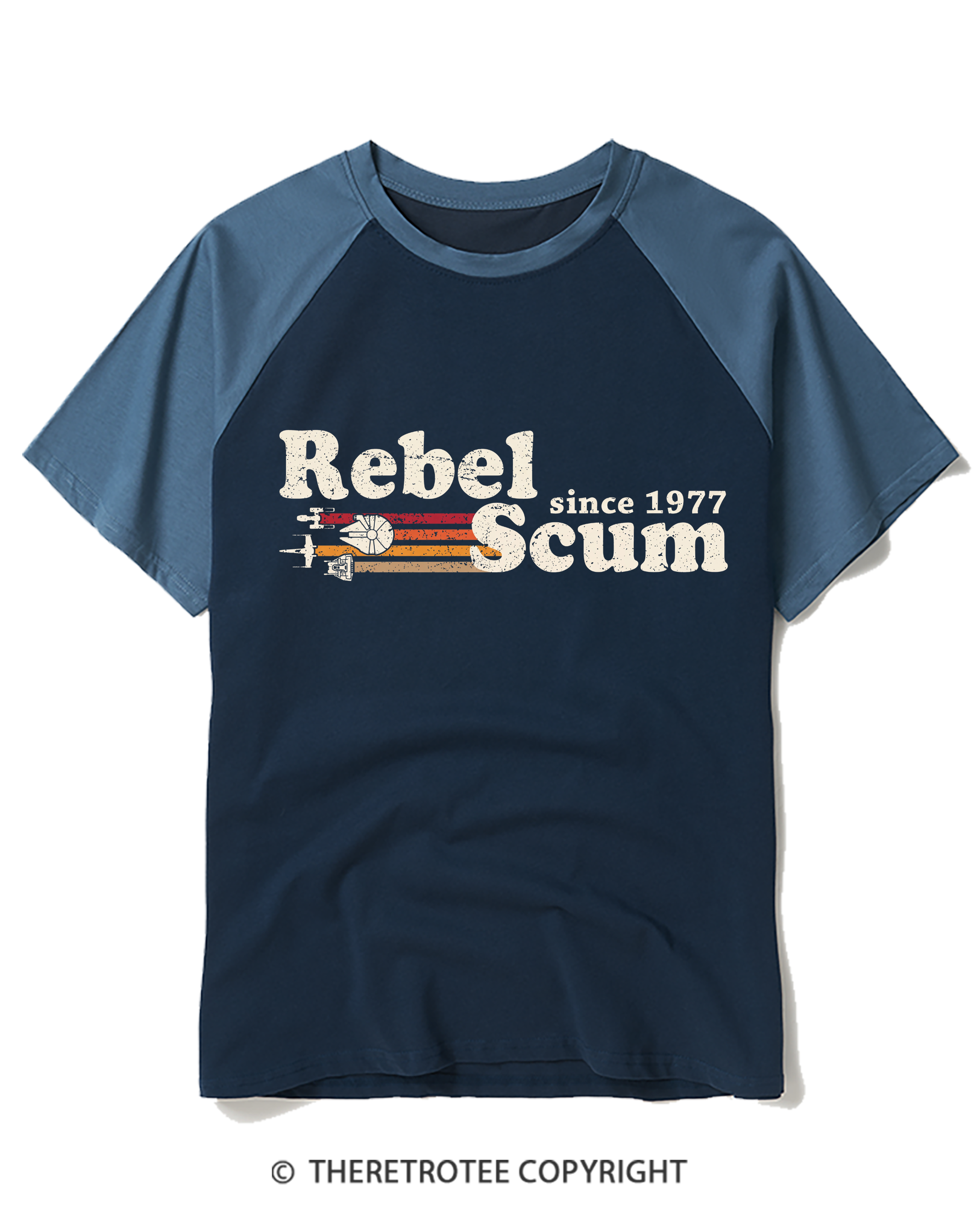 TheRetroTee Rebel Scum Since 1977 Raglan Baseball T-Shirt