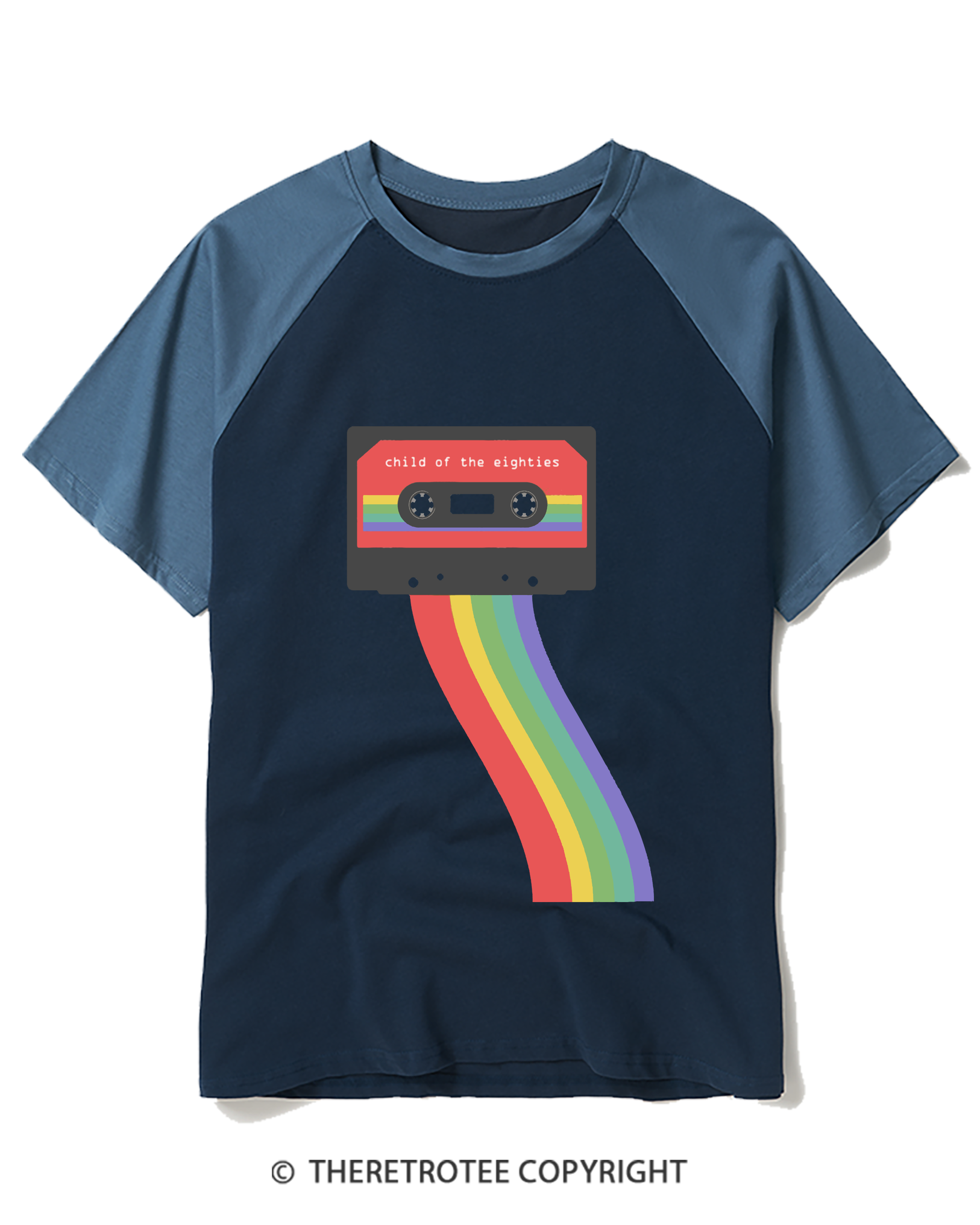 TheRetroTee Child Of The Eighties Raglan Baseball T-Shirt