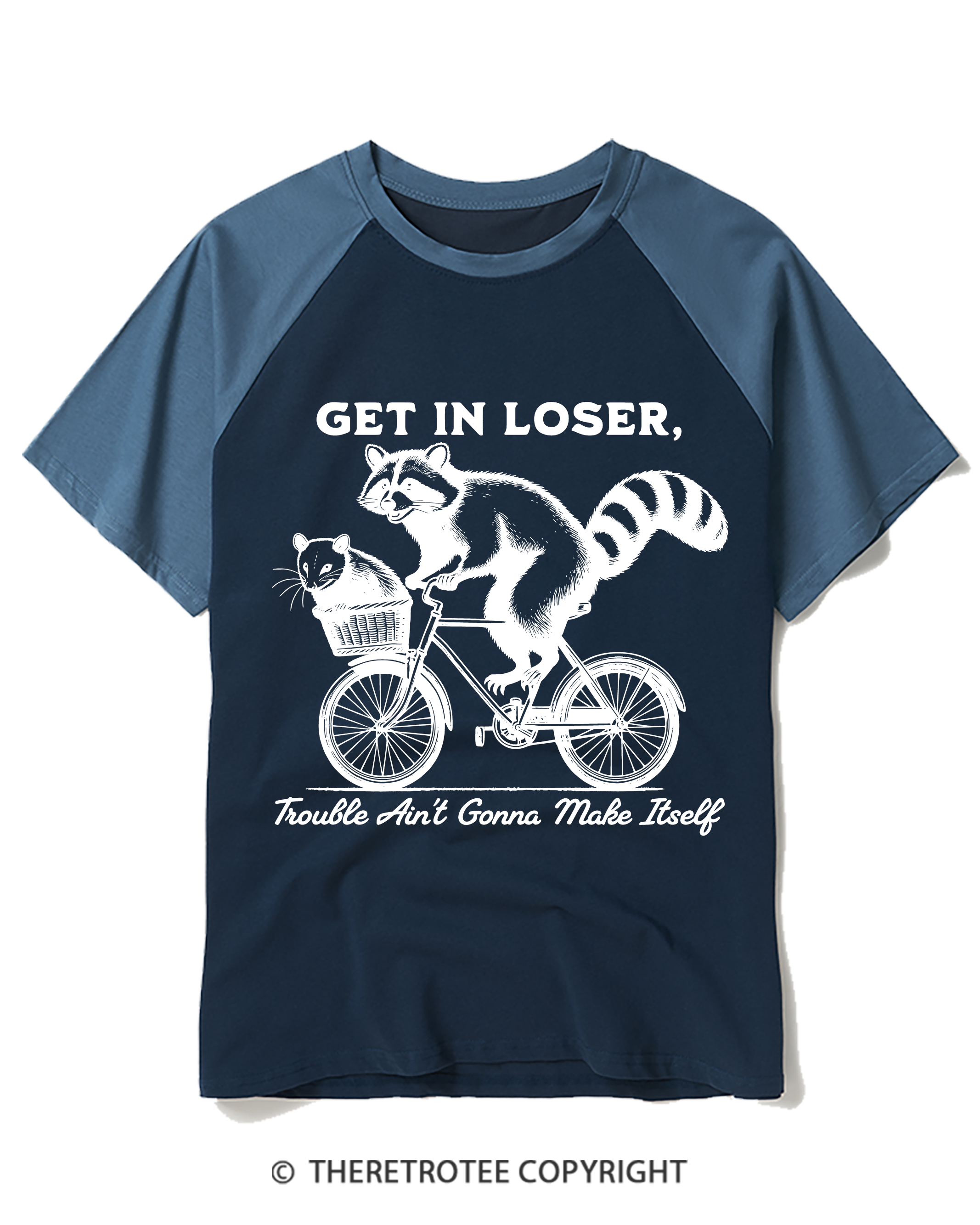 TheRetroTee Get In Loser Raglan Baseball T-Shirt