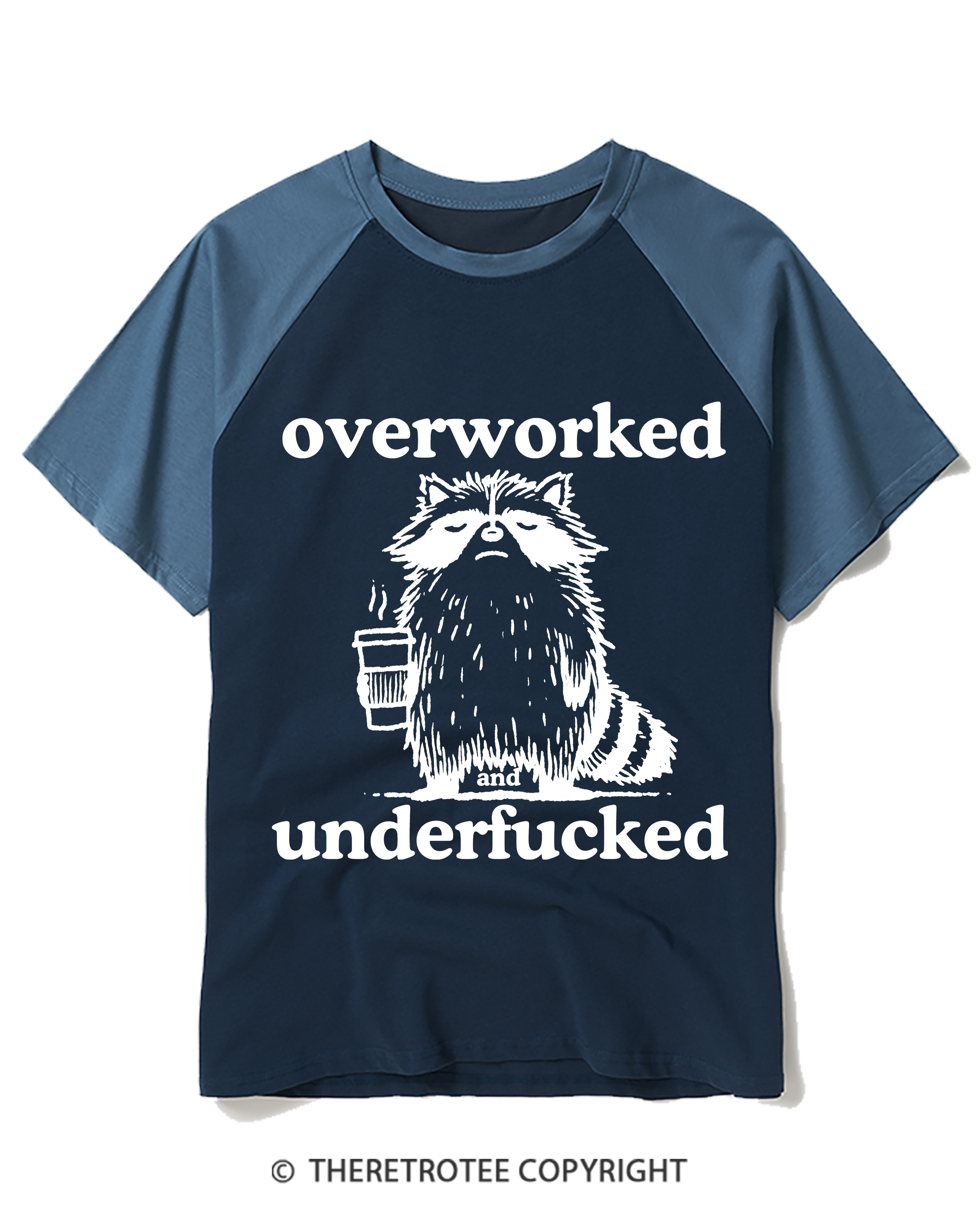 TheRetroTee Overworked And Underfucked Raglan Baseball T-Shirt