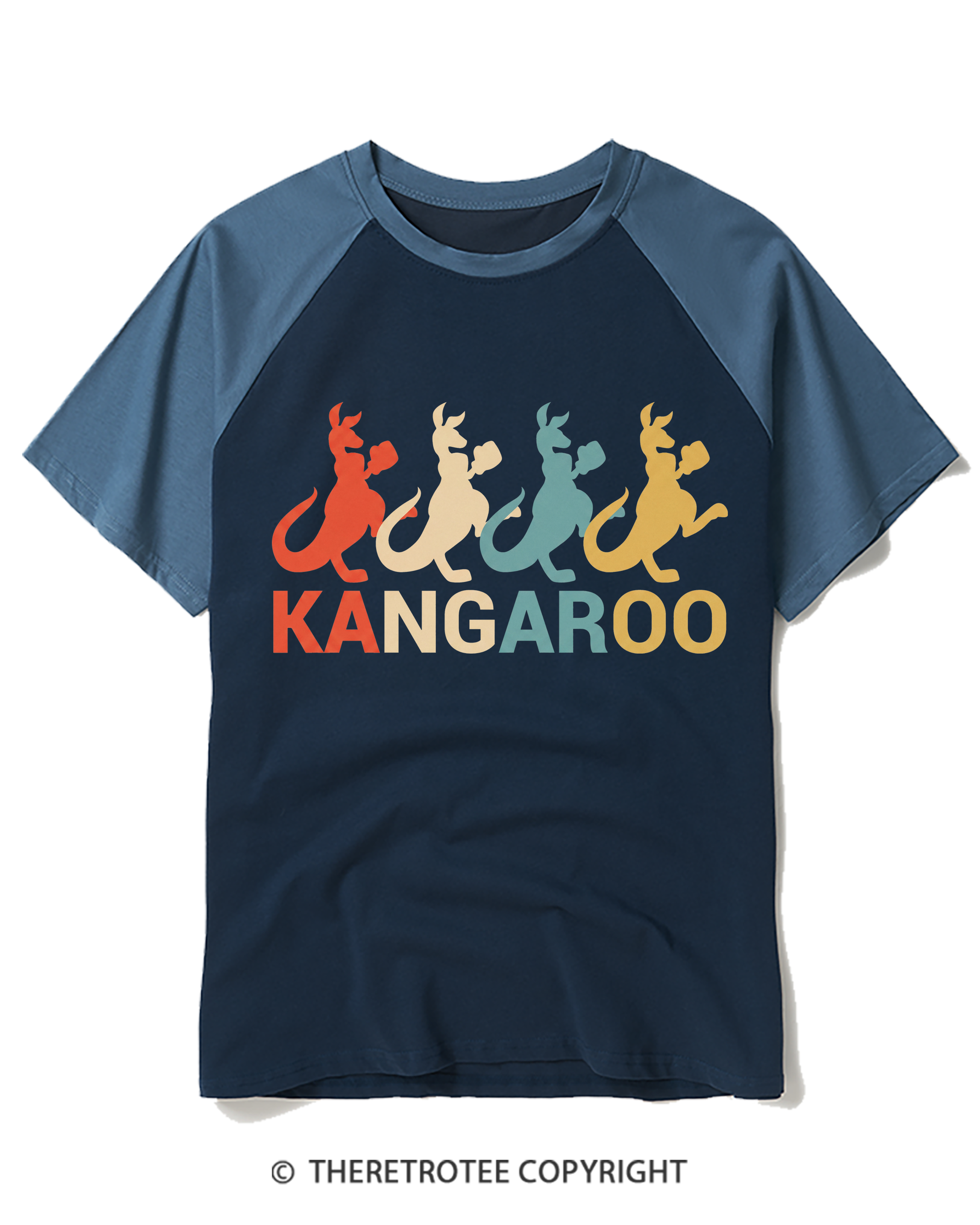 TheRetroTee Kangaroo Raglan Baseball T-Shirt