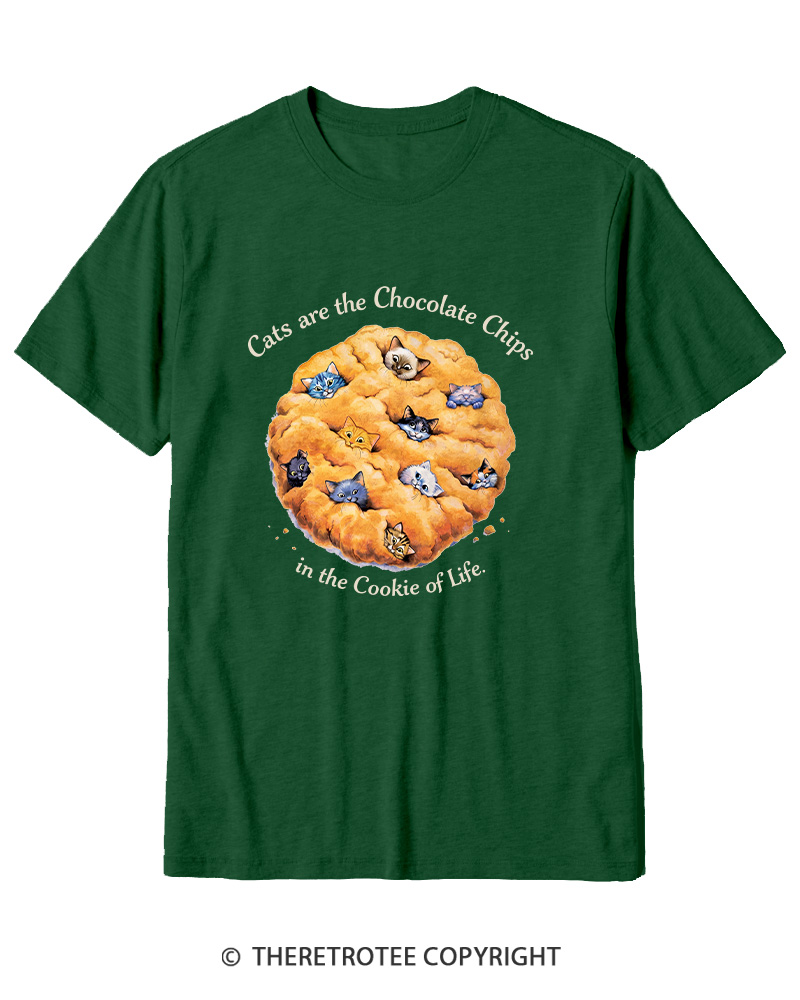 TheRetroTee Cats are the Chocolate Chip 1990s Cotton T-Shirt