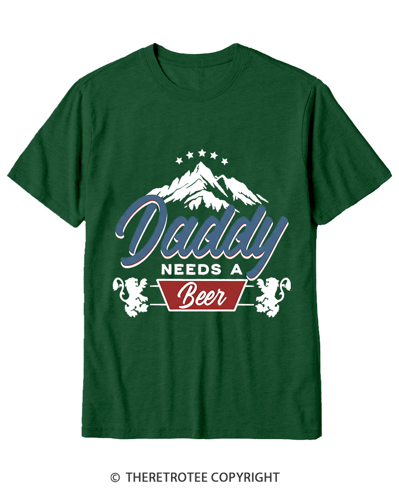 TheRetroTee Dad Needs A Beer 1970s Cotton T-Shirt