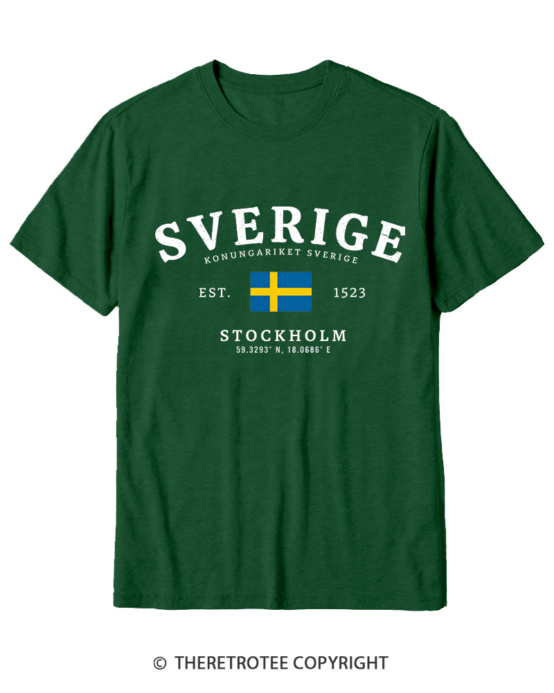 TheRetroTee Kingdom of Sweden Cotton T-Shirt