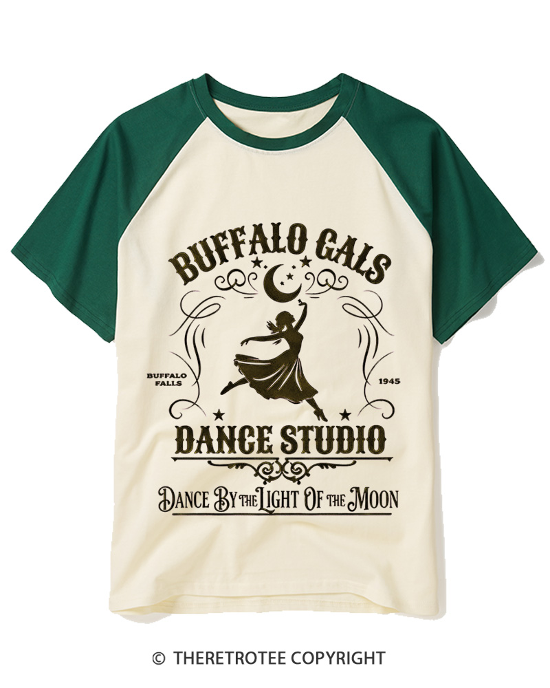 TheRetroTee Dance By The Light Of The Moon 1940s Raglan Baseball T-Shirt