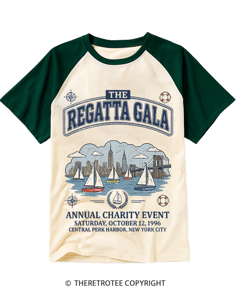 TheRetroTee The Regatta Gala 1990s Raglan Baseball T-Shirt