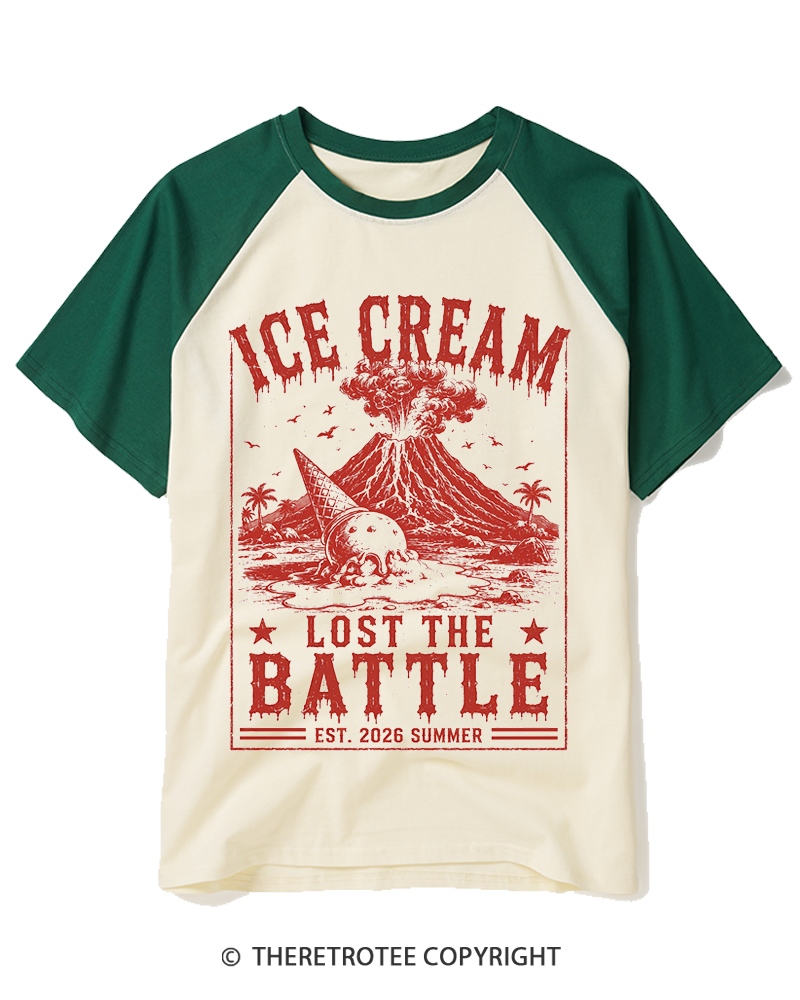 TheRetroTee Human Volcano 1970s Raglan Baseball T-Shirt