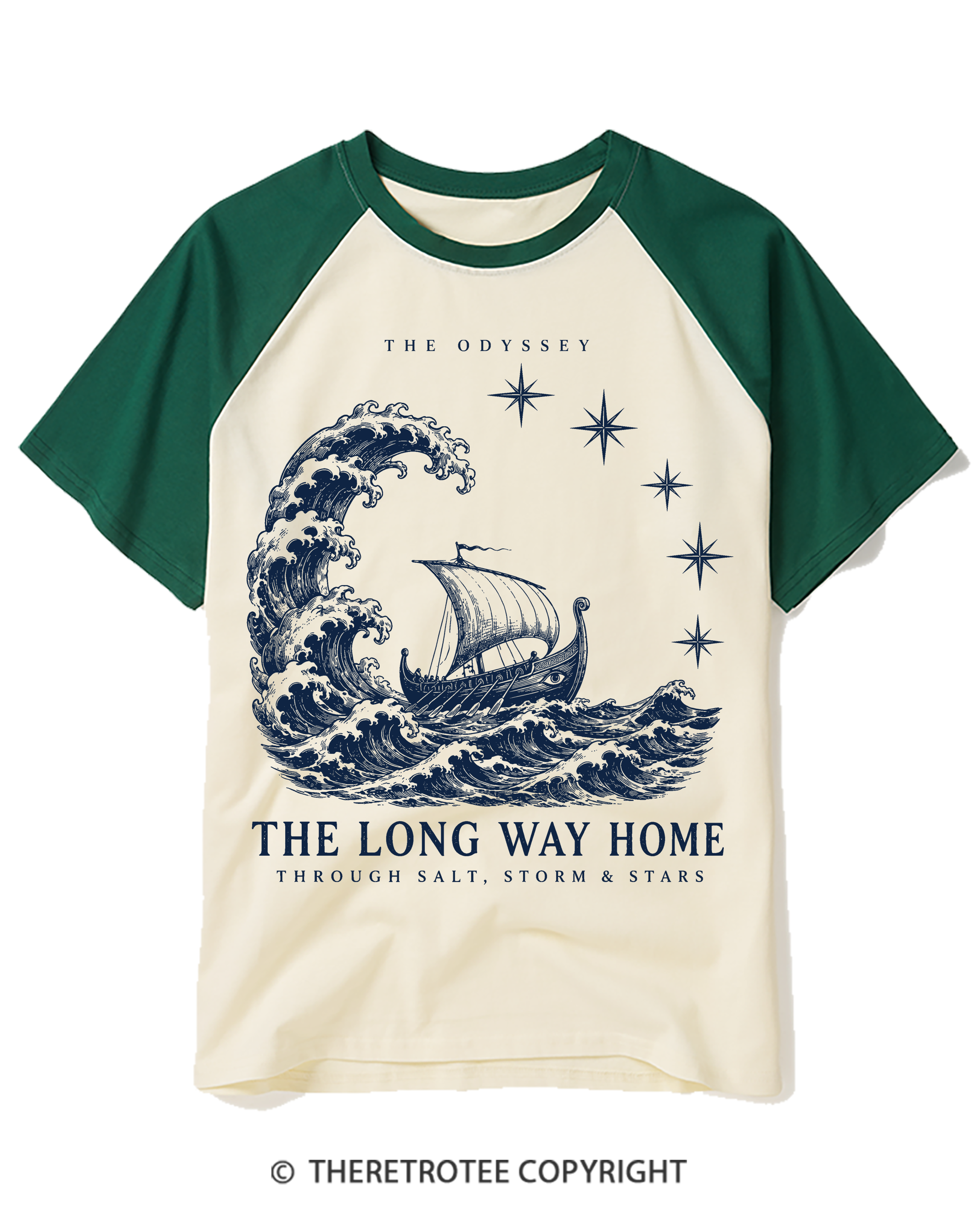 TheRetroTee Classical the Odyssey Raglan Baseball T-Shirt