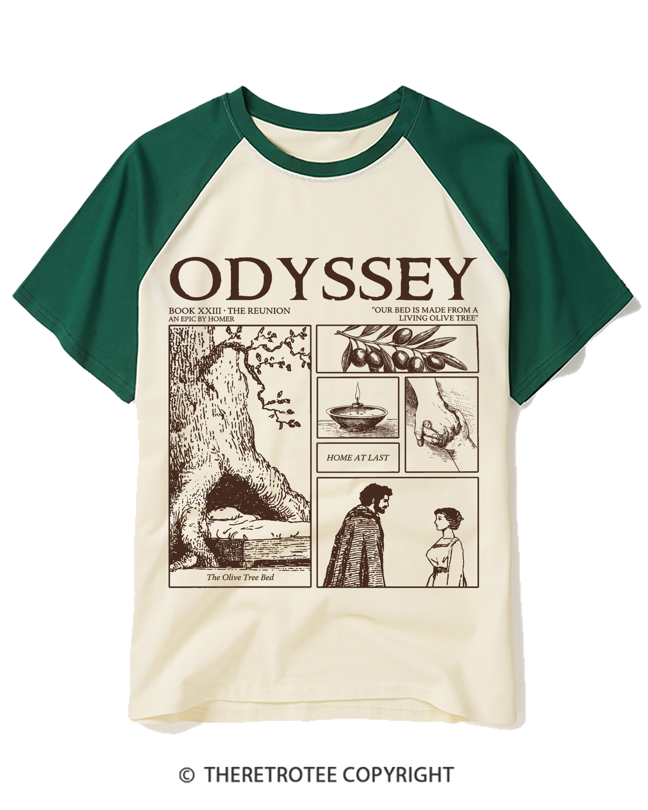 TheRetroTee Vintage Odyssey Raglan Baseball T-Shirt