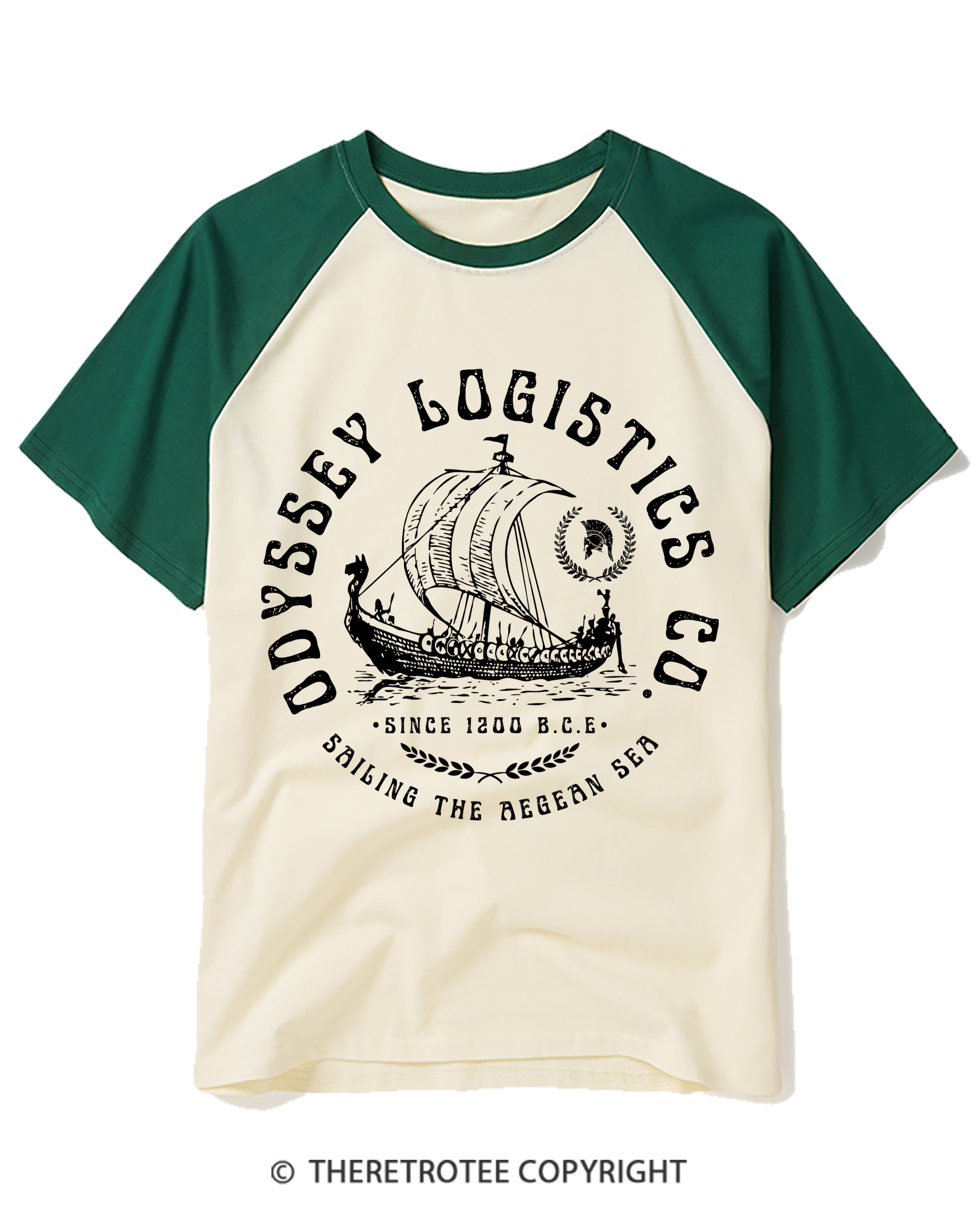 TheRetroTee Odyssey Logistics Co Raglan Baseball T-Shirt