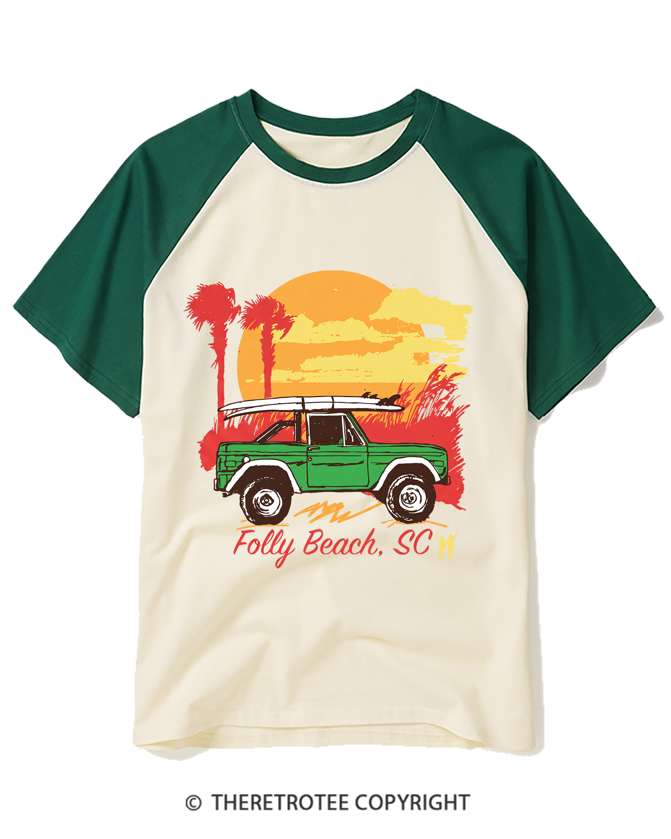 TheRetroTee Rosarito Mexico Raglan Baseball T-Shirt