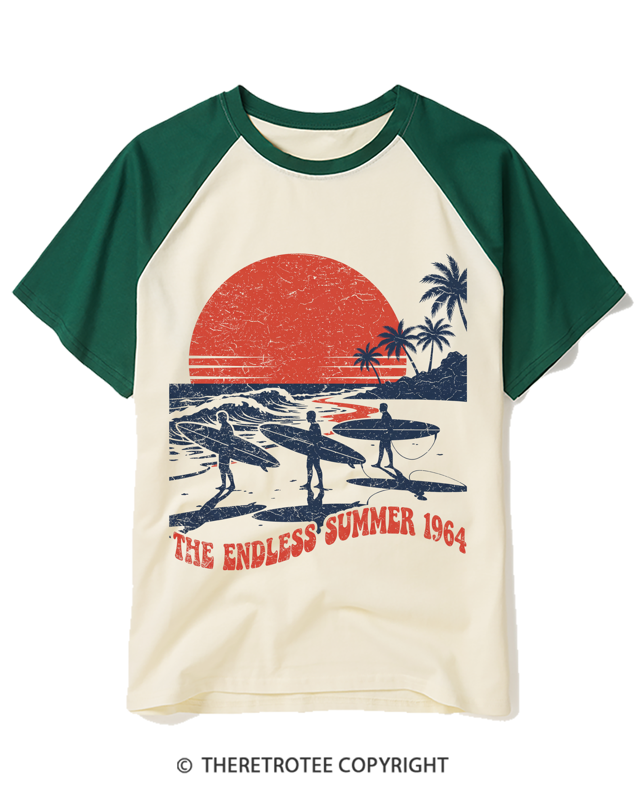 TheRetroTee The Endless Summer 1964Raglan Baseball T-Shirt