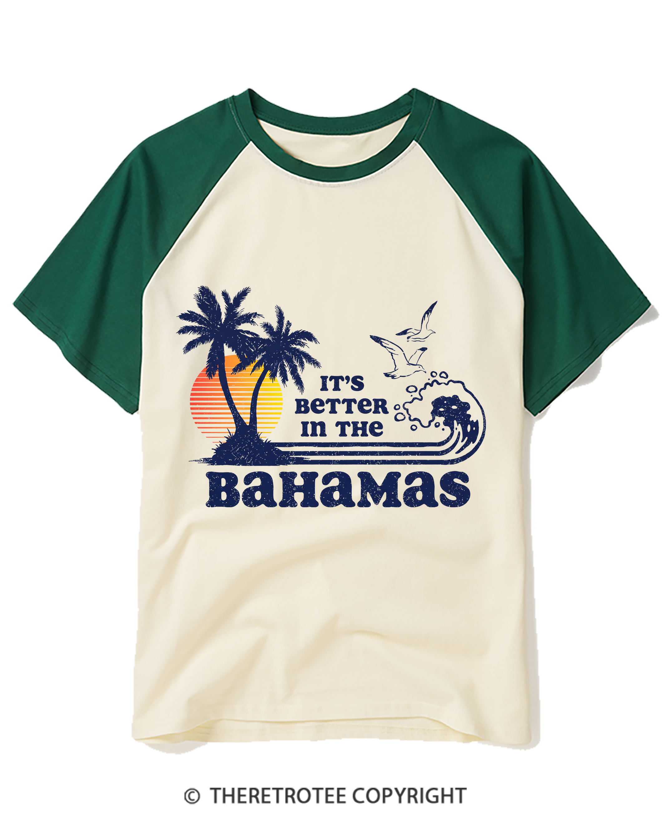 TheRetroTee It's Better in the Bahamas Raglan Baseball T-Shirt