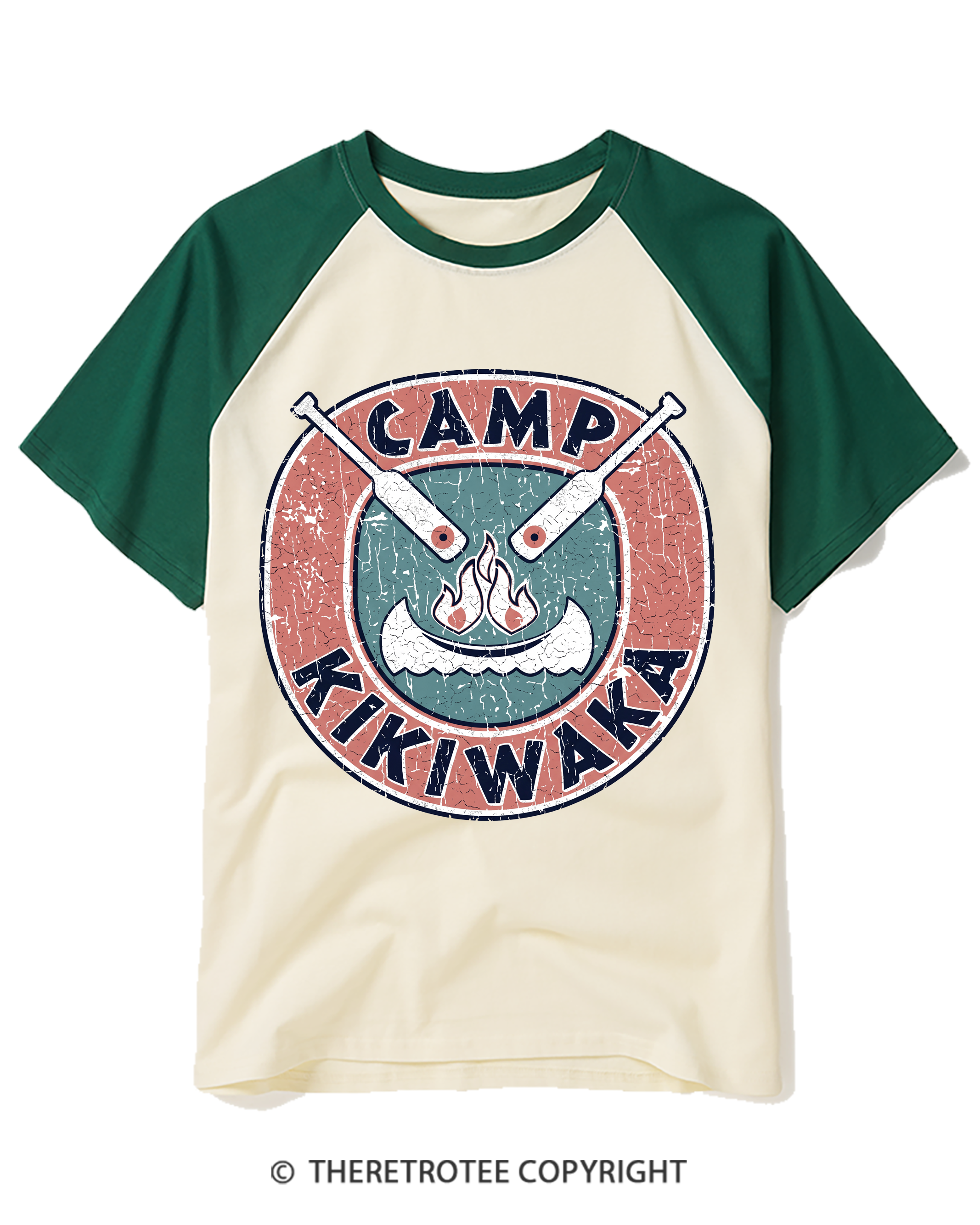 TheRetroTee Camp Kikiwiha Raglan Baseball T-Shirt