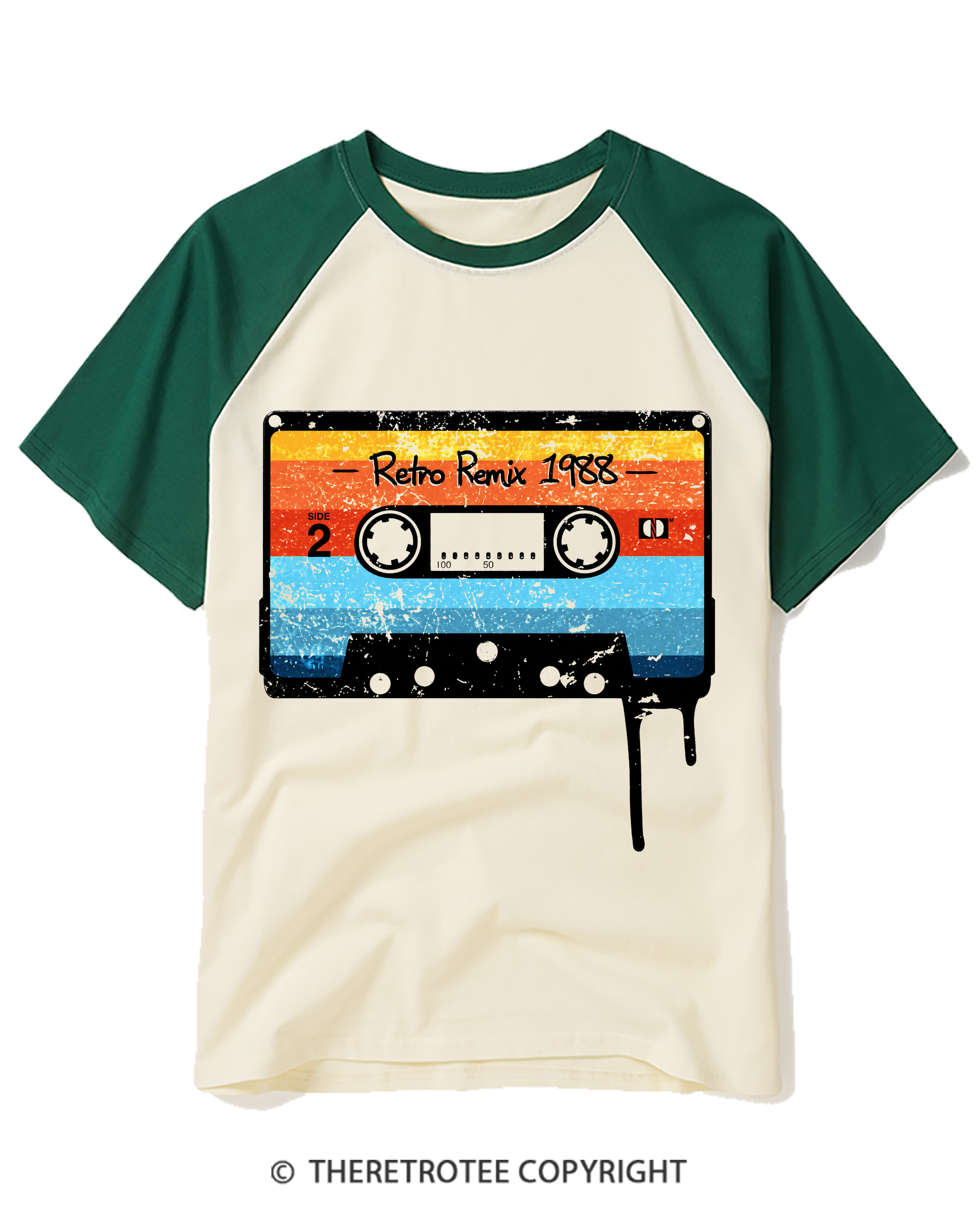TheRetroTee Retro Remix 1988 Raglan Baseball T-Shirt