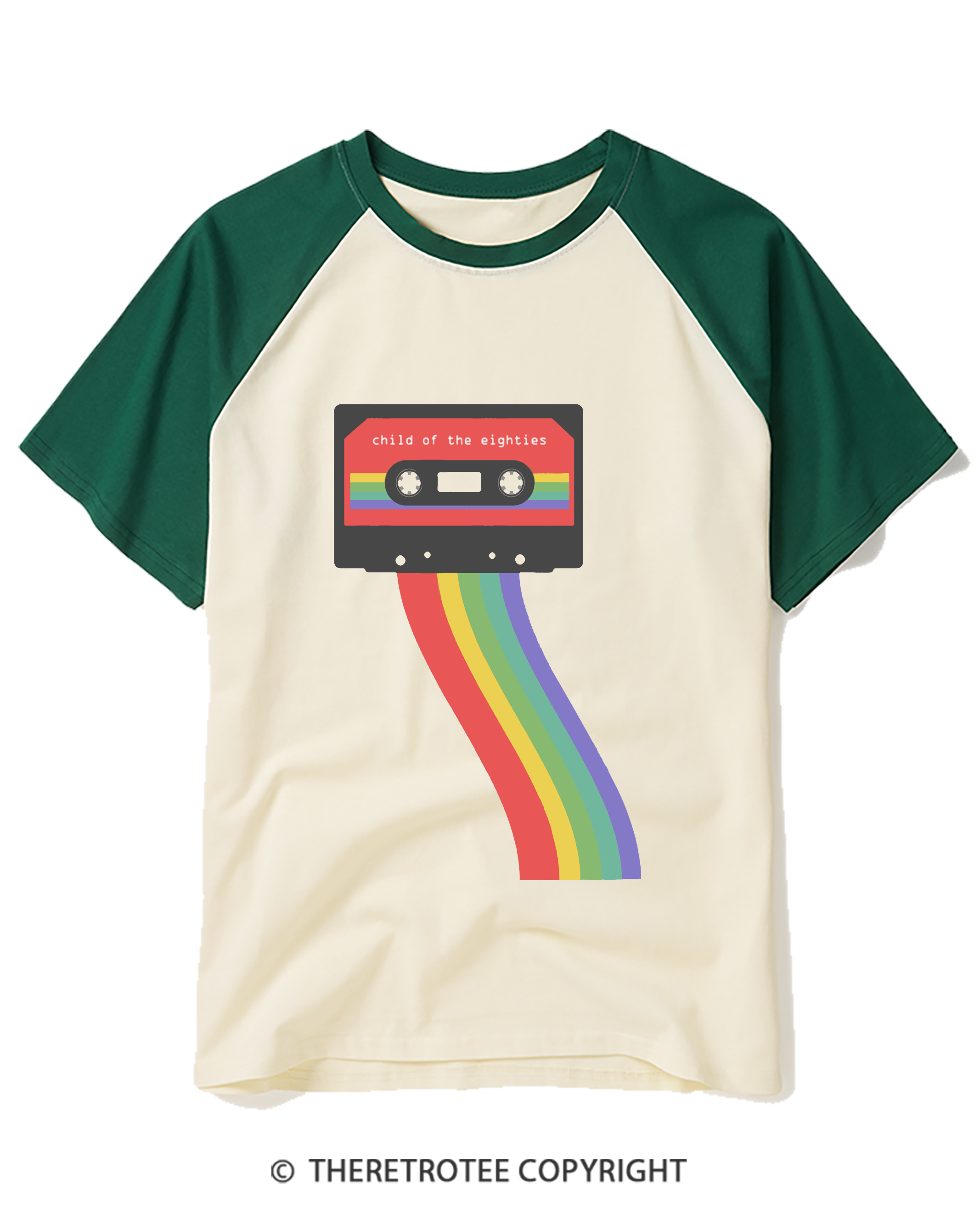 TheRetroTee Child Of The Eighties Raglan Baseball T-Shirt