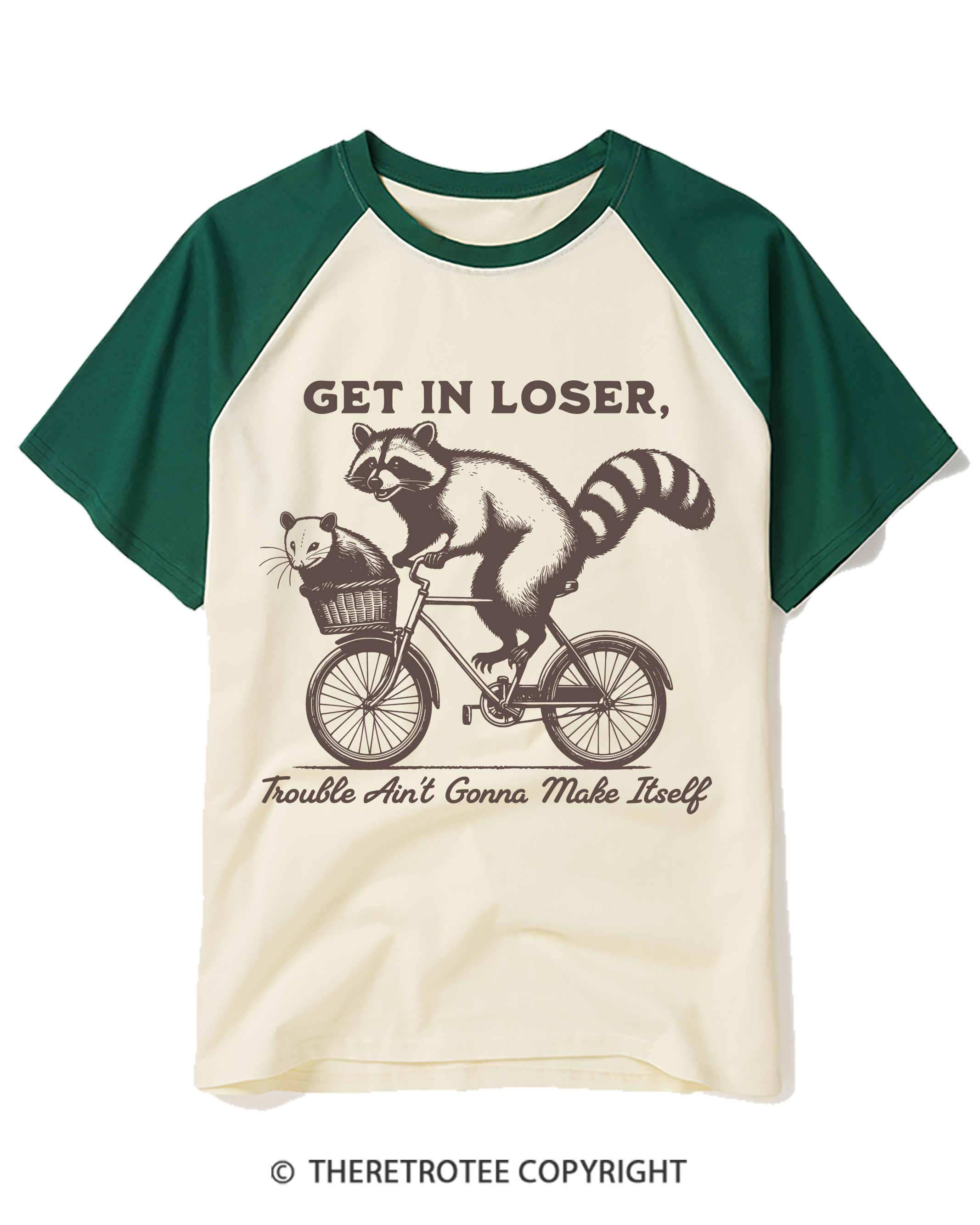 TheRetroTee Get In Loser Raglan Baseball T-Shirt