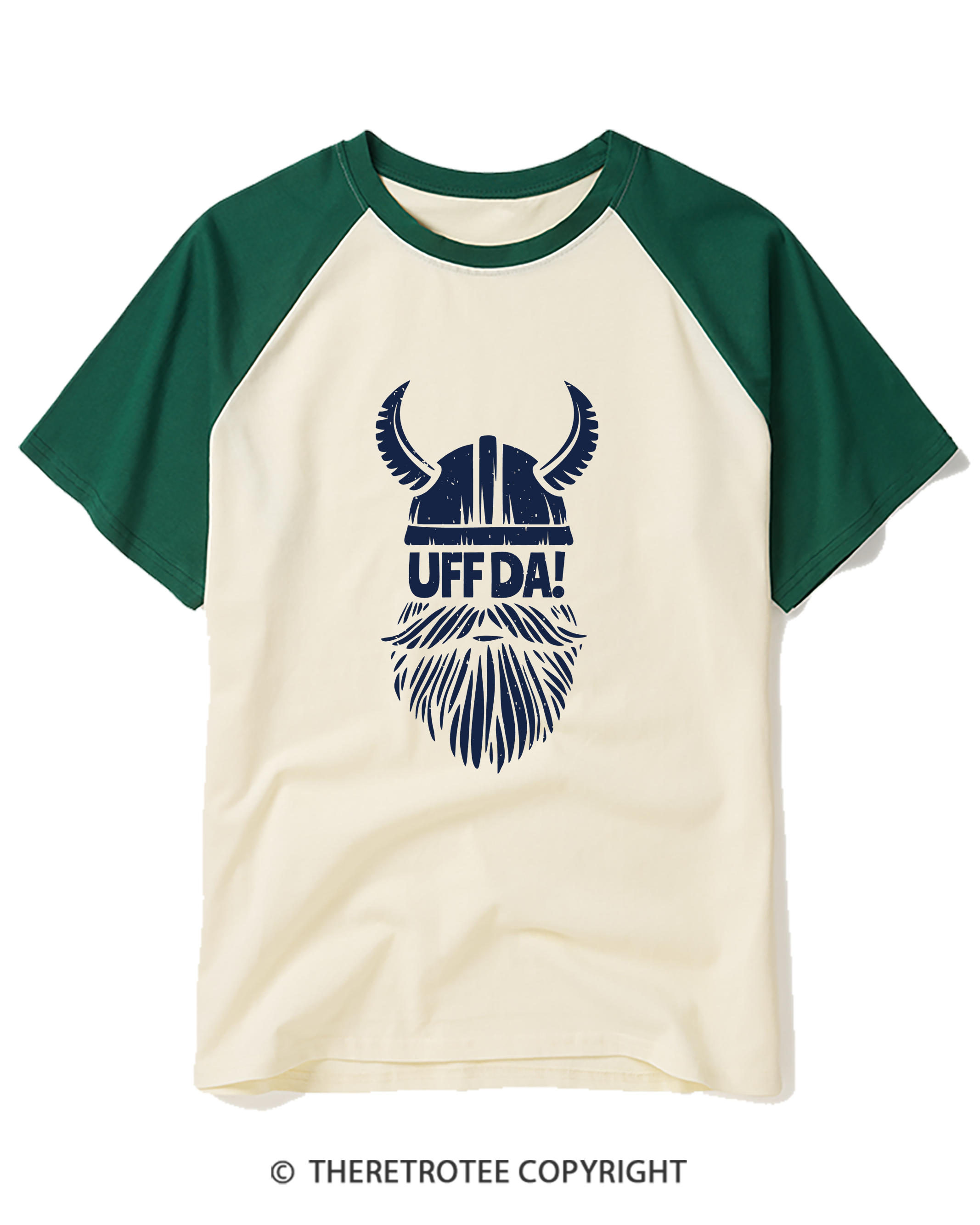 TheRetroTee Uffda Raglan Baseball T-Shirt