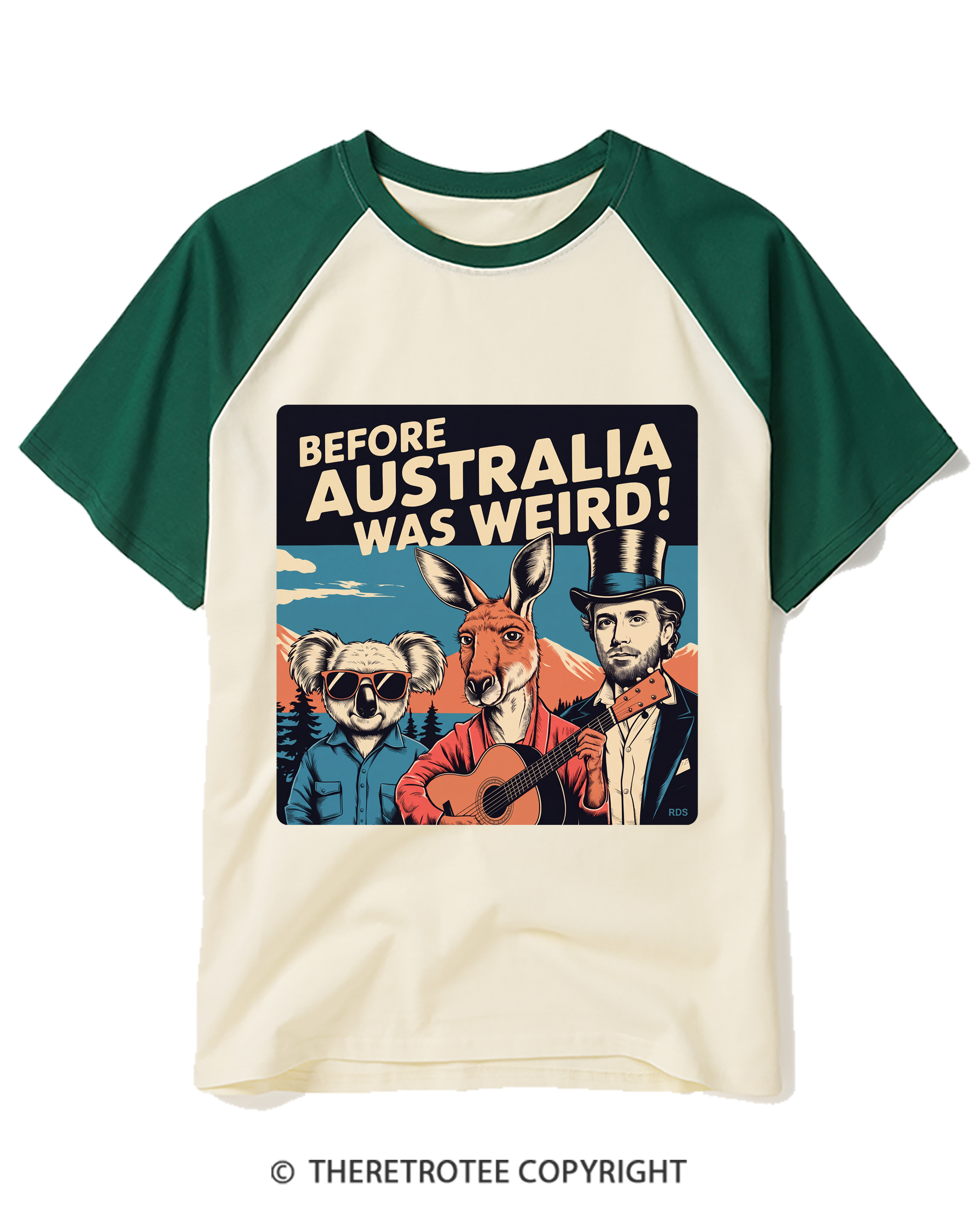 TheRetroTee Before Australia Was Weird! Raglan Baseball T-Shirt