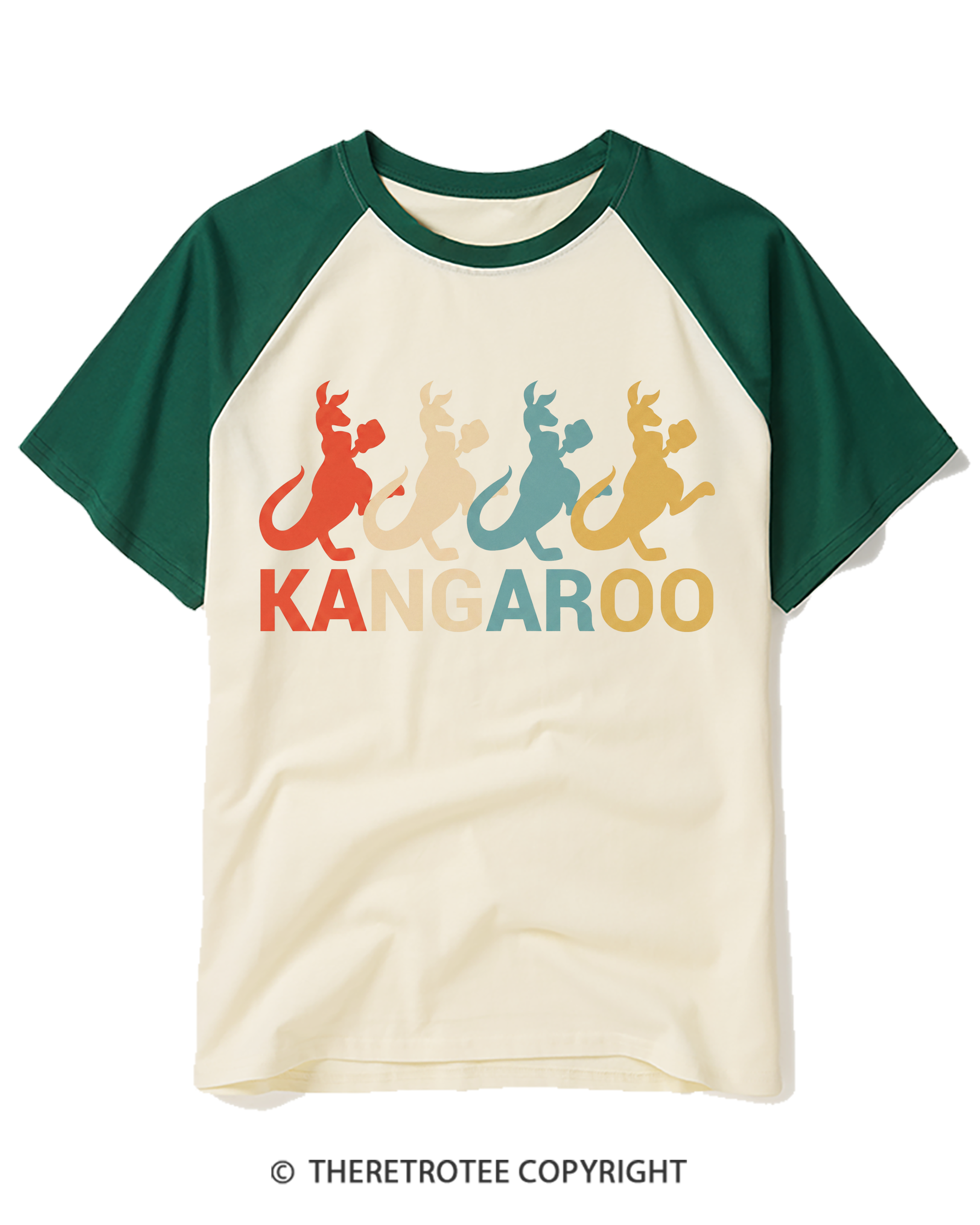 TheRetroTee Kangaroo Raglan Baseball T-Shirt