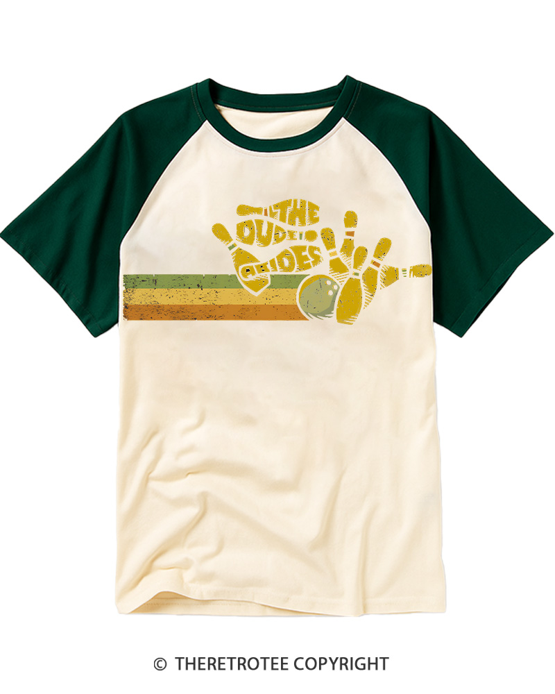 TheRetroTee Dude 1970s Raglan Baseball T-Shirt