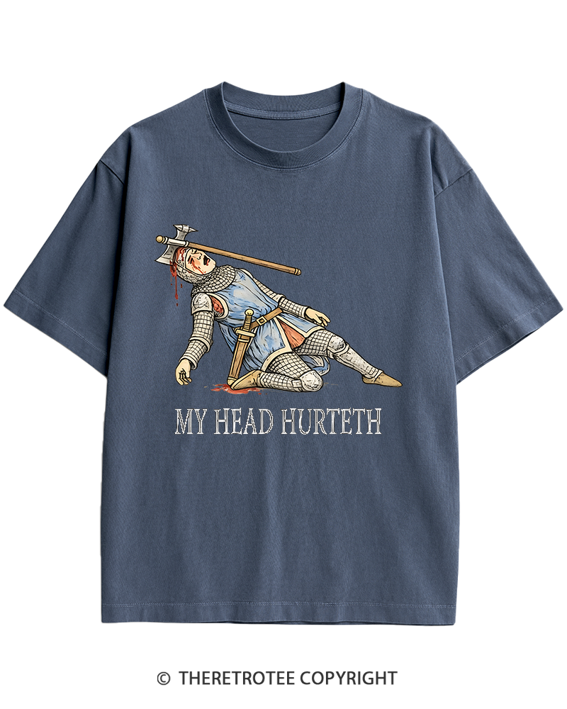 TheRetroTee My Head Hurteth Heavy Cotton T-Shirt