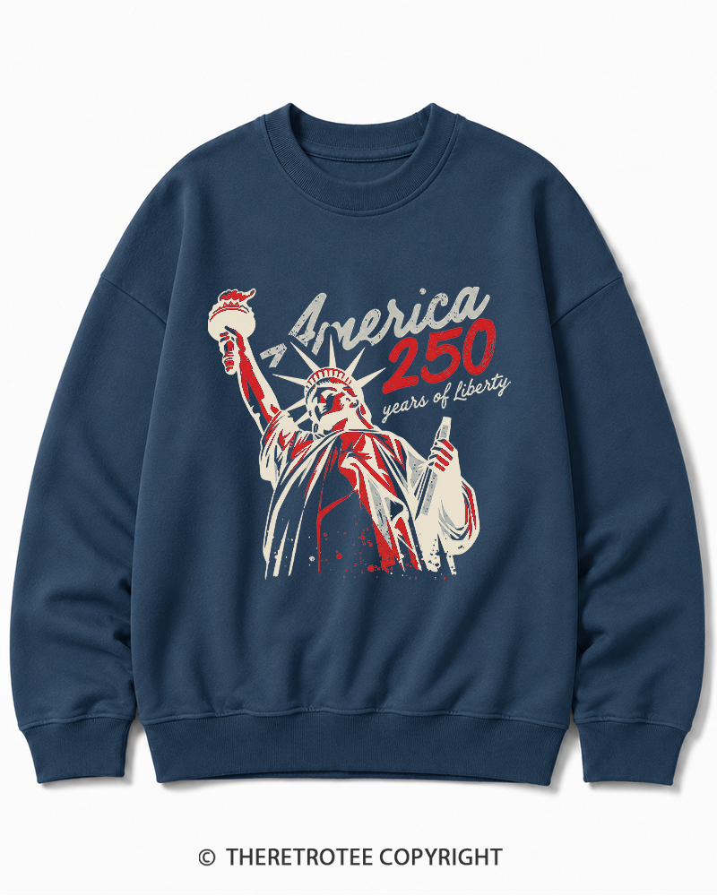 TheRetroTee 250 Years Of Liberty Retro 1776 Cotton Sweatshirt