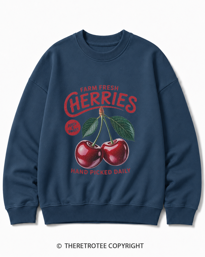 TheRetroTee Cherry Cottagecore 1960s Cotton Sweatshirt