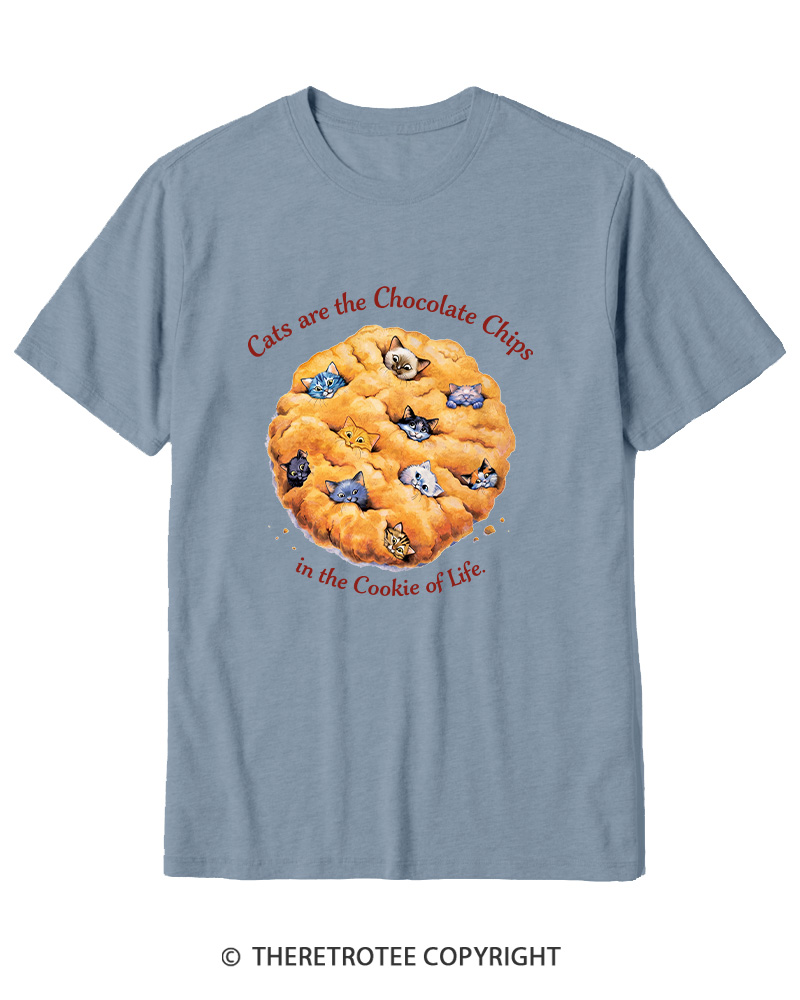 TheRetroTee Cats are the Chocolate Chip 1990s Cotton T-Shirt