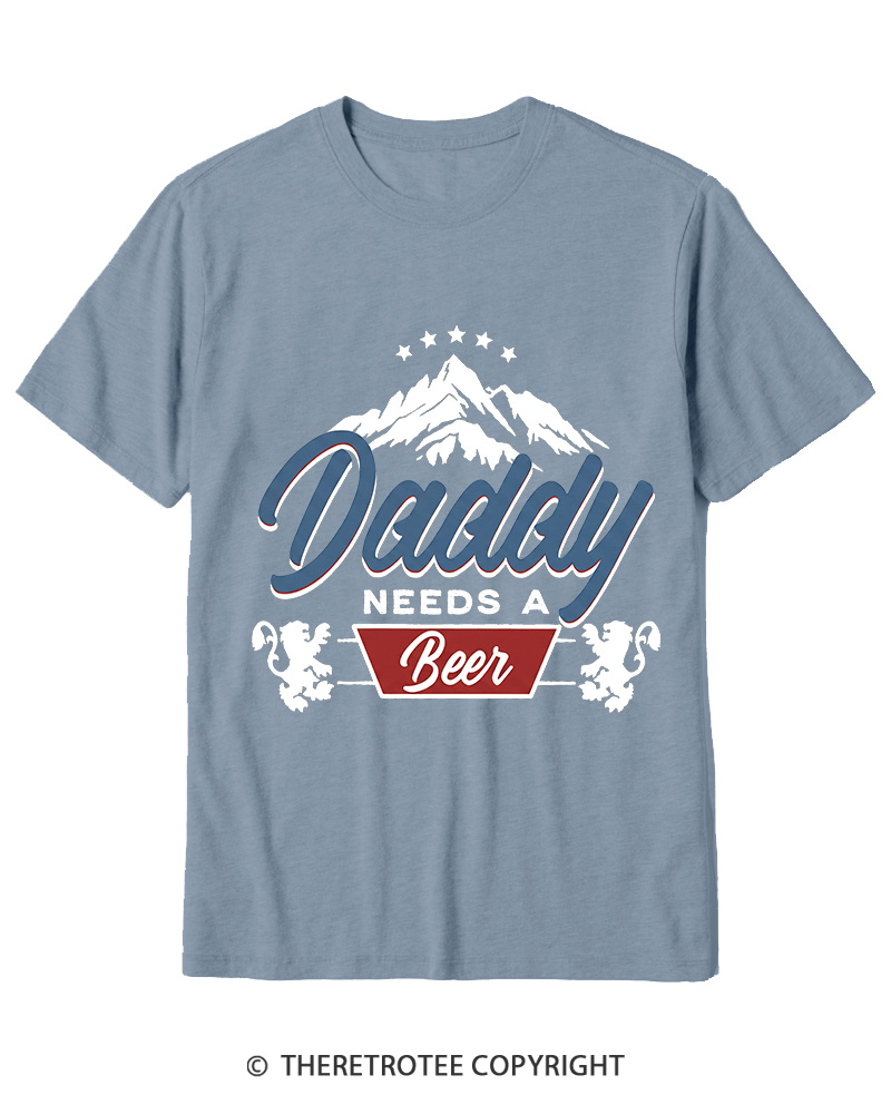 TheRetroTee Dad Needs A Beer 1970s Cotton T-Shirt