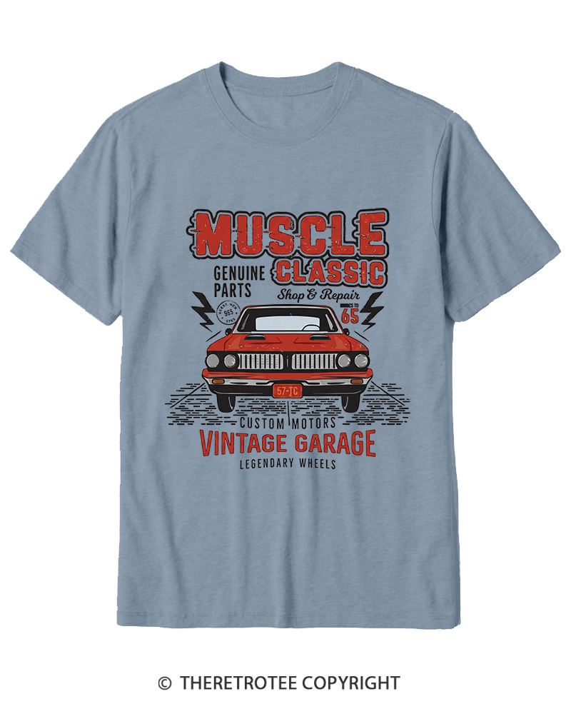 TheRetroTee Muscle Classic 1970s Cotton T-Shirt