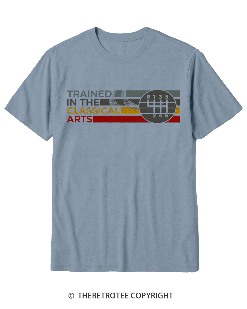 TheRetroTee Trained In The Classical Arts Speed Manual Transmission 1980s Cotton T-Shirt