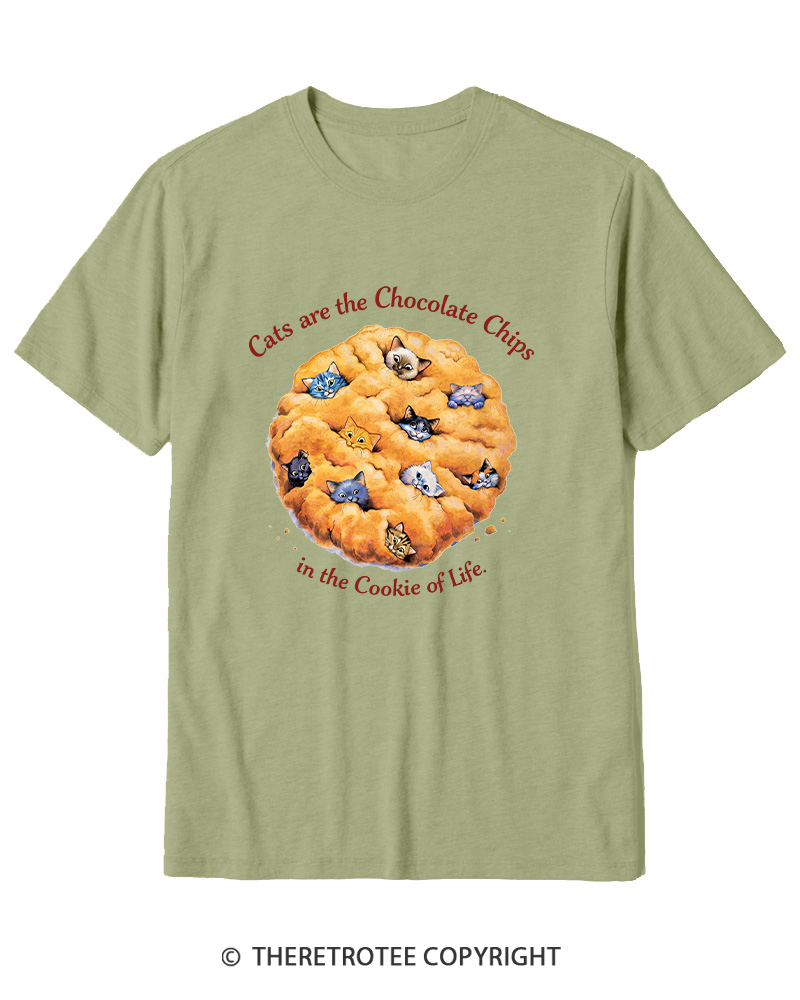 TheRetroTee Cats are the Chocolate Chip 1990s Cotton T-Shirt