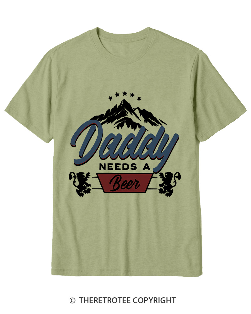 TheRetroTee Dad Needs A Beer 1970s Cotton T-Shirt