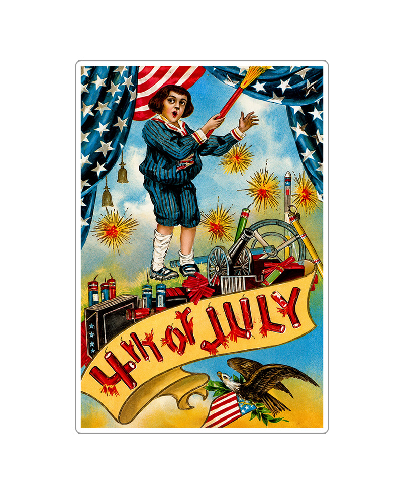 TheRetroTee Fourth of July Independence Day Sticker