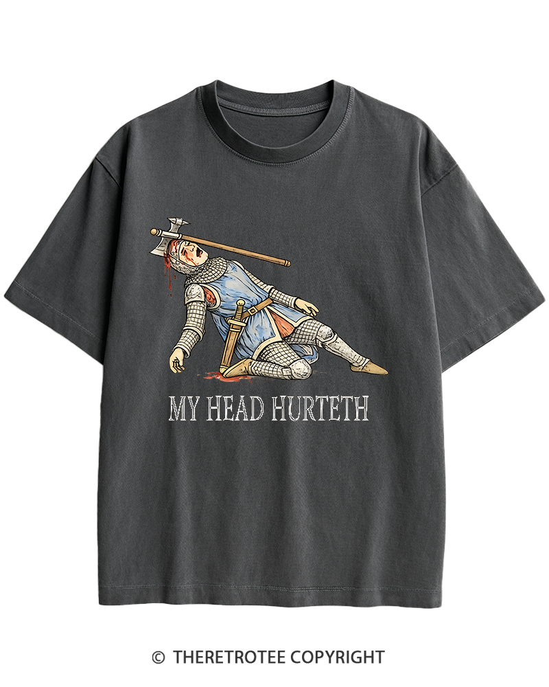 TheRetroTee My Head Hurteth Heavy Cotton T-Shirt